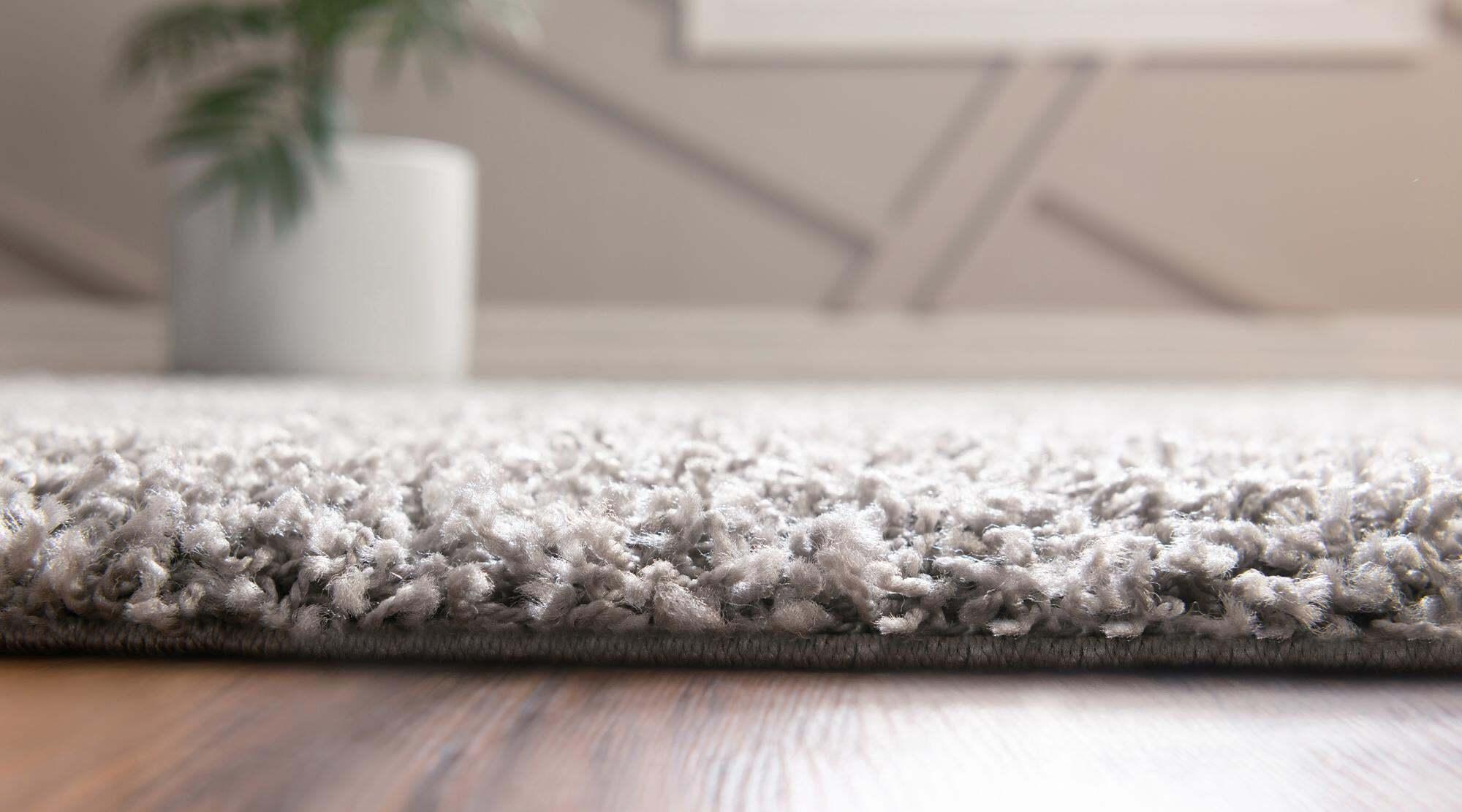 Unique Loom Indoor Rugs - Solid Shag Solid Rectangular 8x10 Rug Cloud Gray