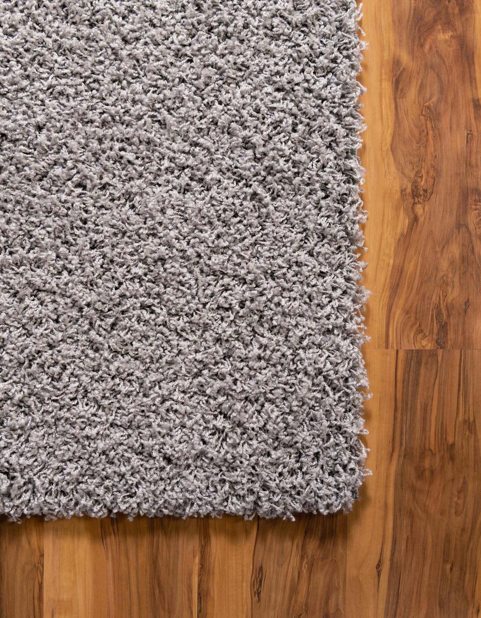 Unique Loom Indoor Rugs - Solid Shag Solid Rectangular 8x10 Rug Cloud Gray