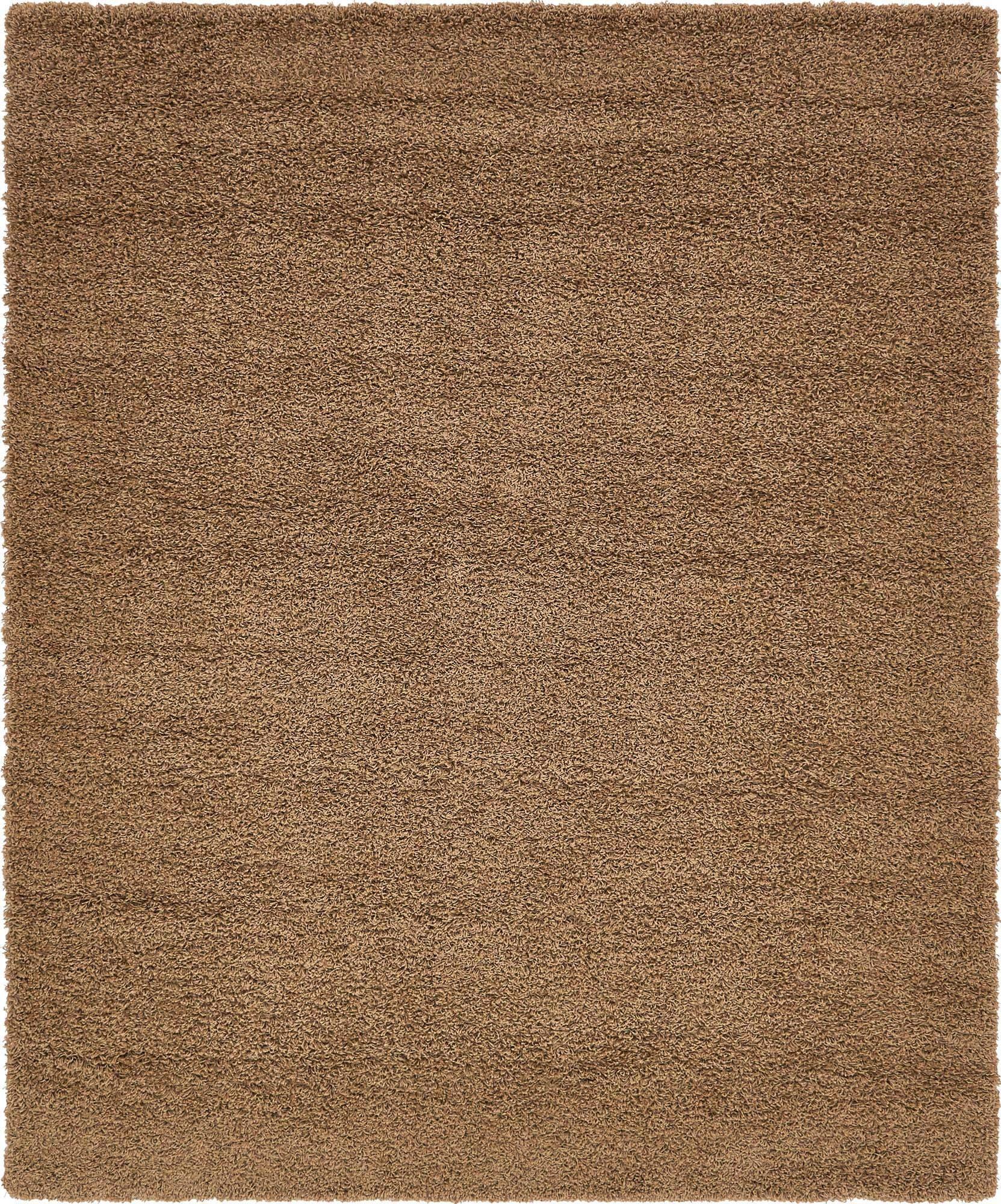 Unique Loom Indoor Rugs - Solid Shag Solid Rectangular 8x10 Rug Cocoa