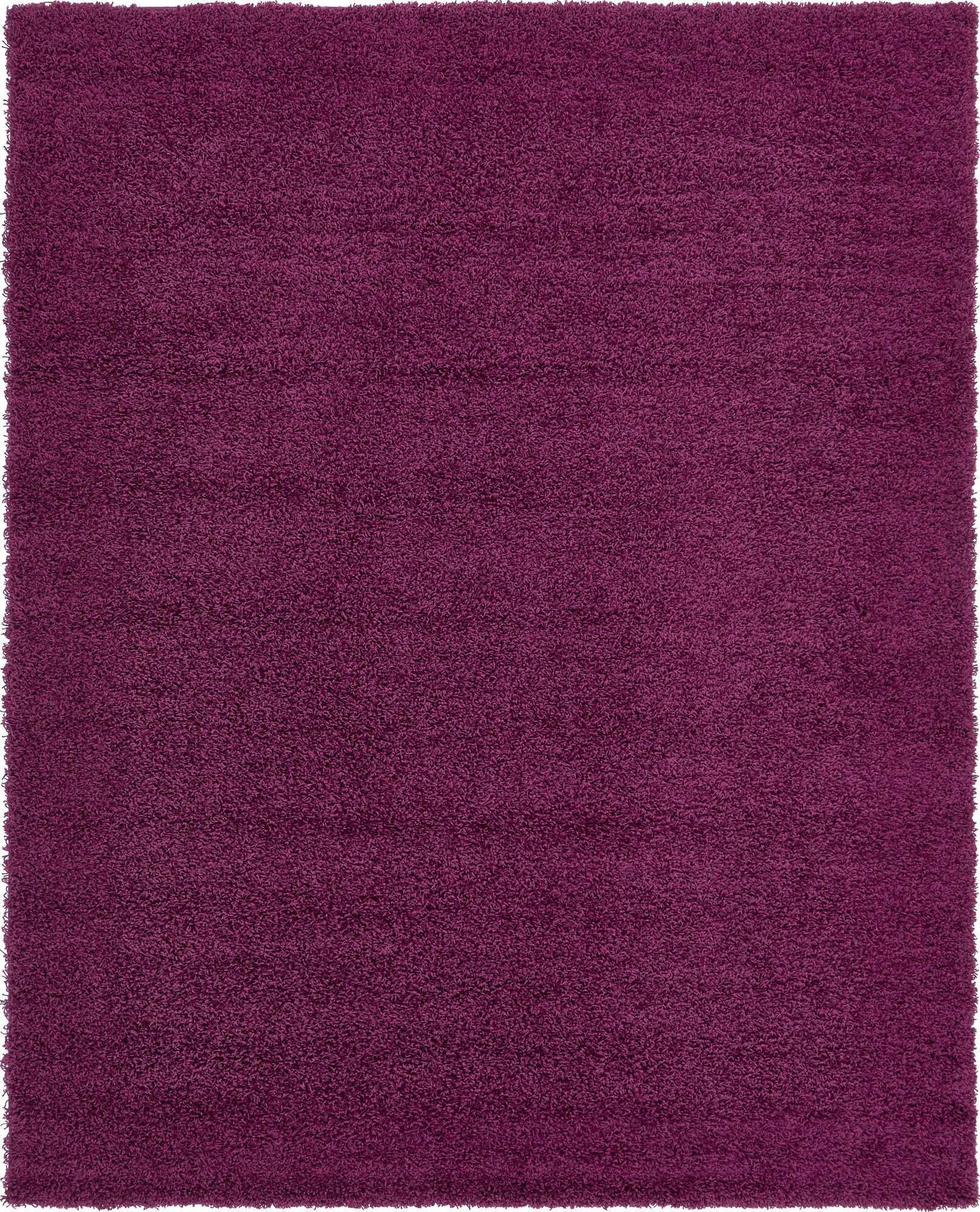 Unique Loom Indoor Rugs - Solid Shag Solid Rectangular 8x10 Rug Eggplant Purple