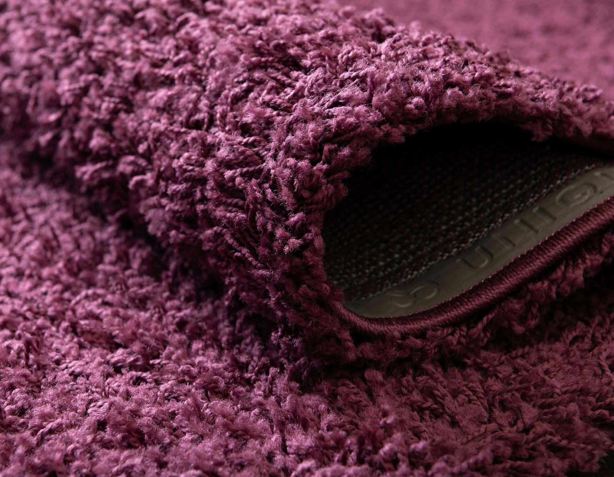 Unique Loom Indoor Rugs - Solid Shag Solid Rectangular 8x10 Rug Eggplant Purple