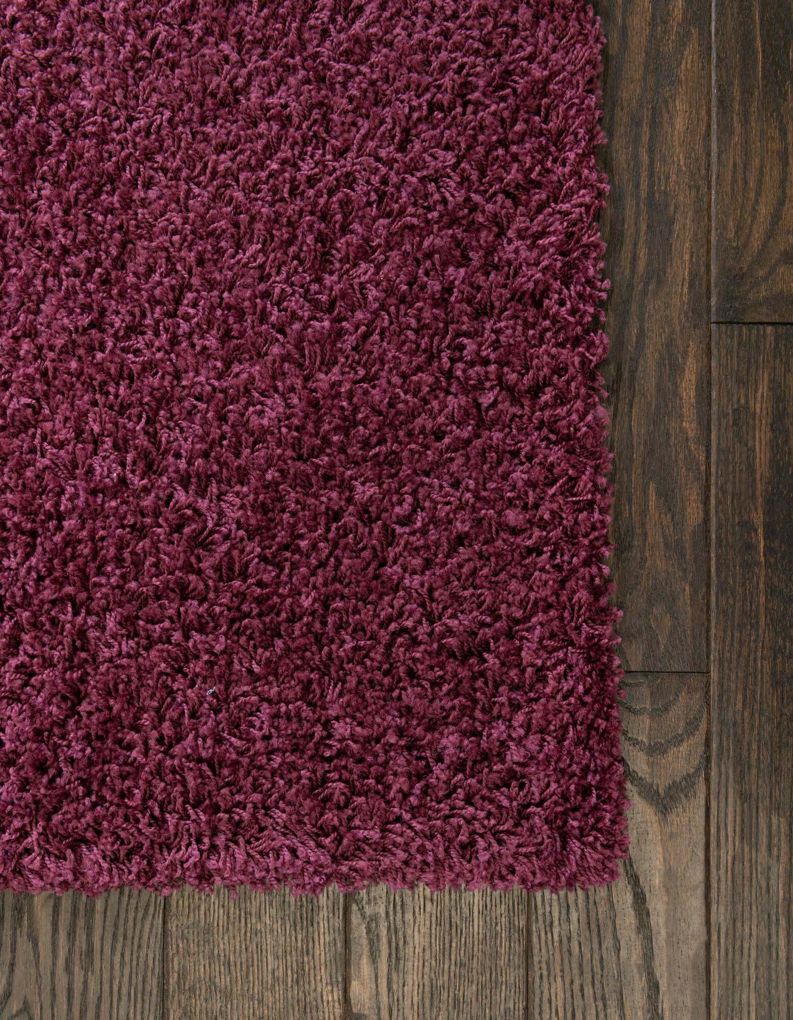 Unique Loom Indoor Rugs - Solid Shag Solid Rectangular 8x10 Rug Eggplant Purple