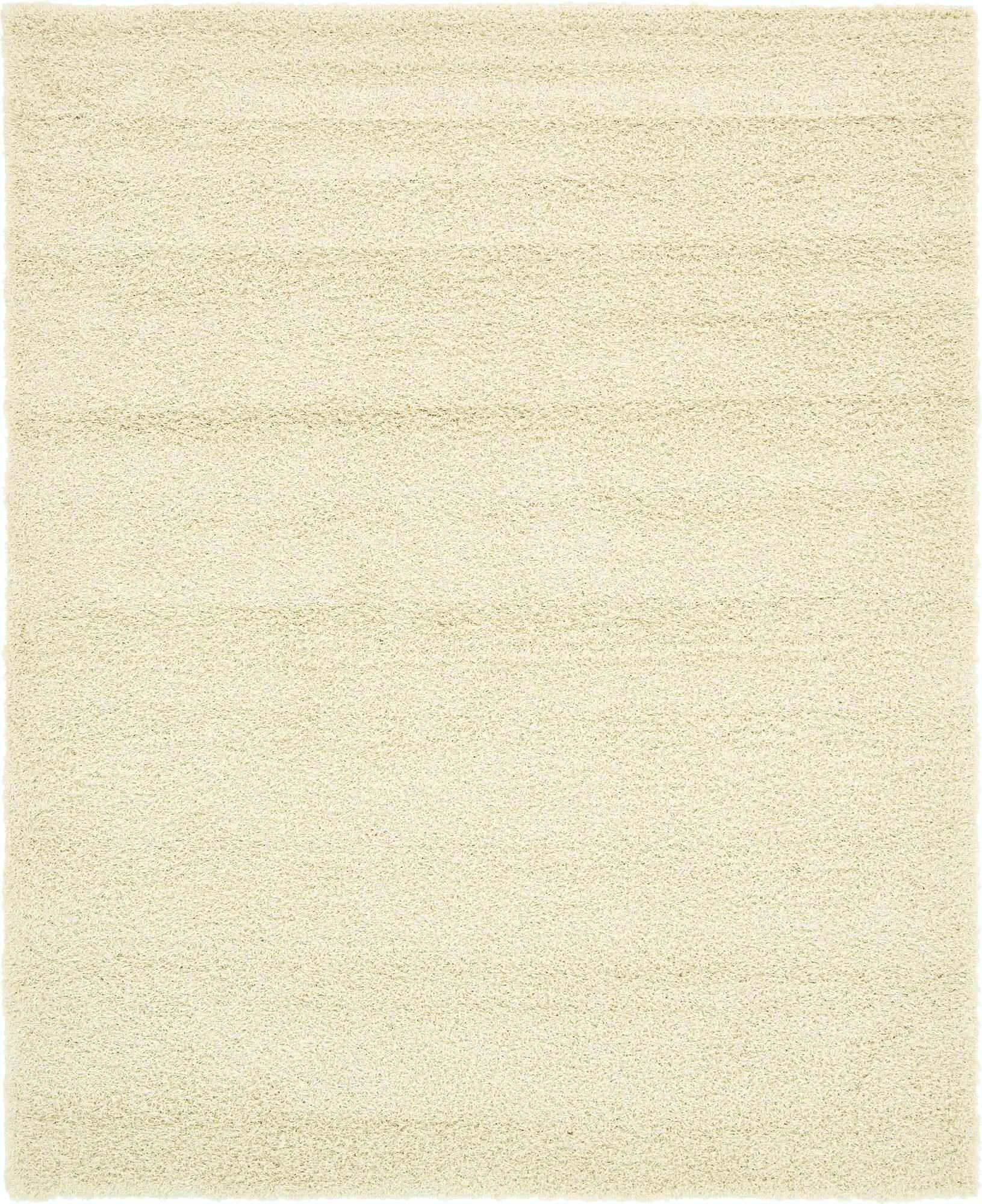 Unique Loom Indoor Rugs - Solid Shag Solid Rectangular 8x10 Rug Ivory