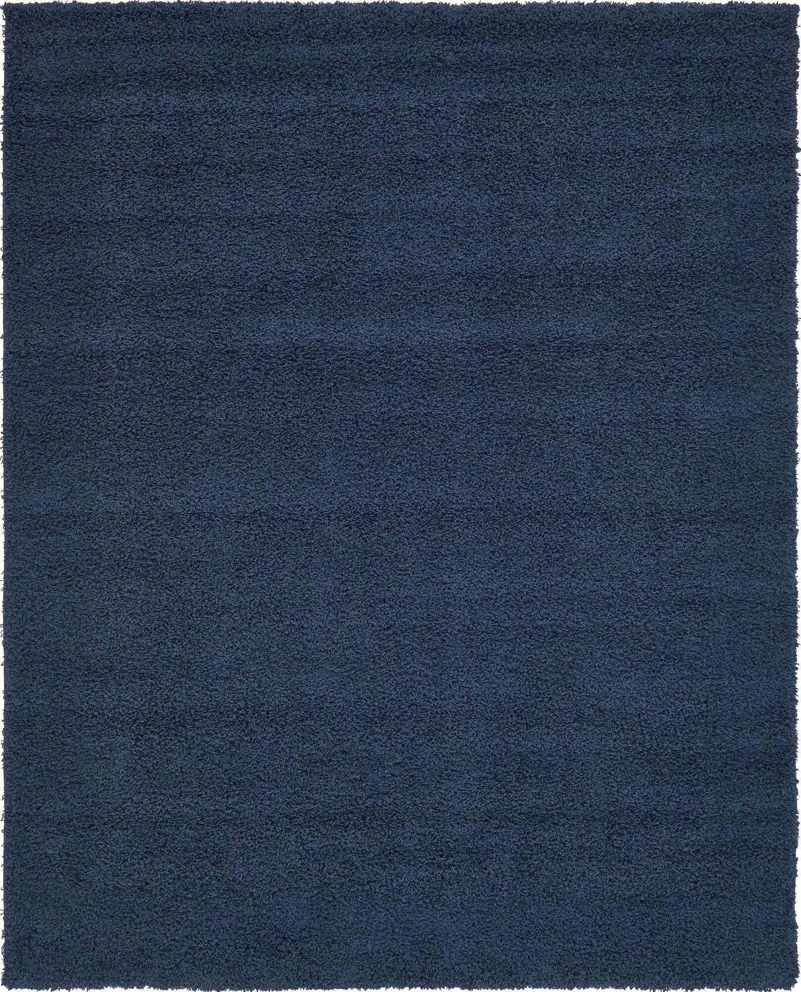 Unique Loom Indoor Rugs - Solid Shag Solid Rectangular 8x10 Rug Navy Blue