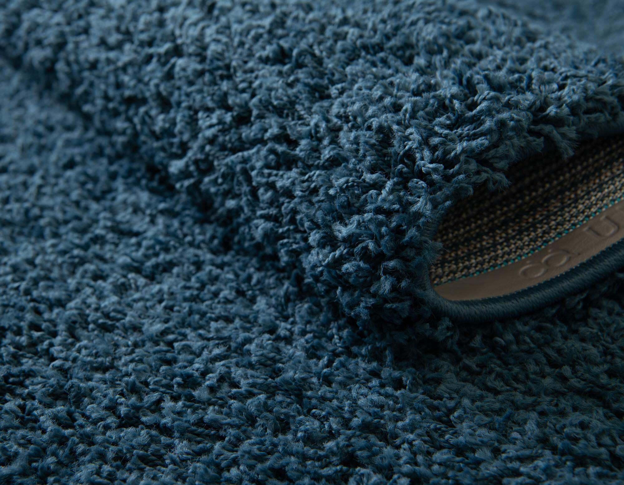 Unique Loom Indoor Rugs - Solid Shag Solid Rectangular 8x10 Rug Navy Blue