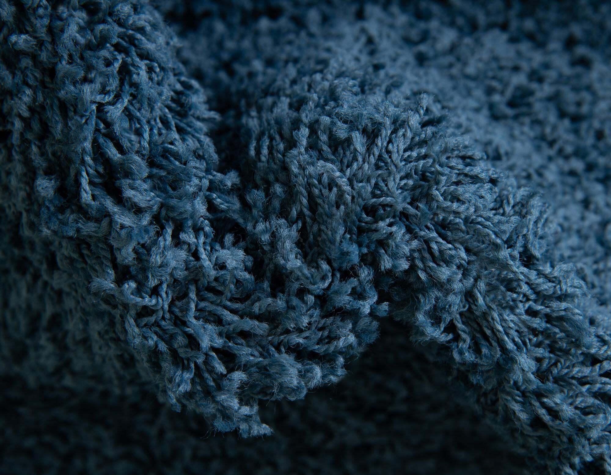 Unique Loom Indoor Rugs - Solid Shag Solid Rectangular 8x10 Rug Navy Blue