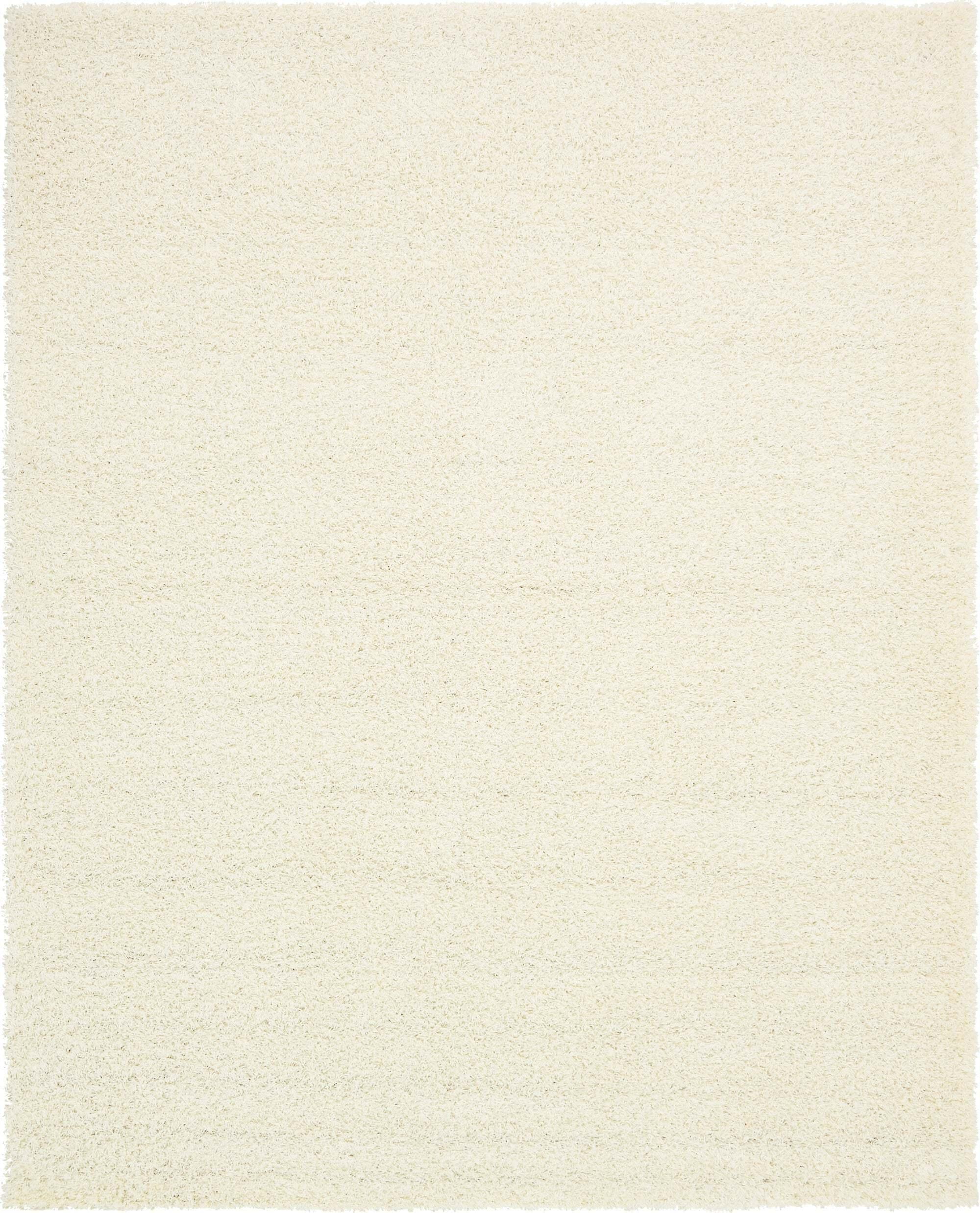 Unique Loom Indoor Rugs - Solid Shag Solid Rectangular 8x10 Rug Snow White