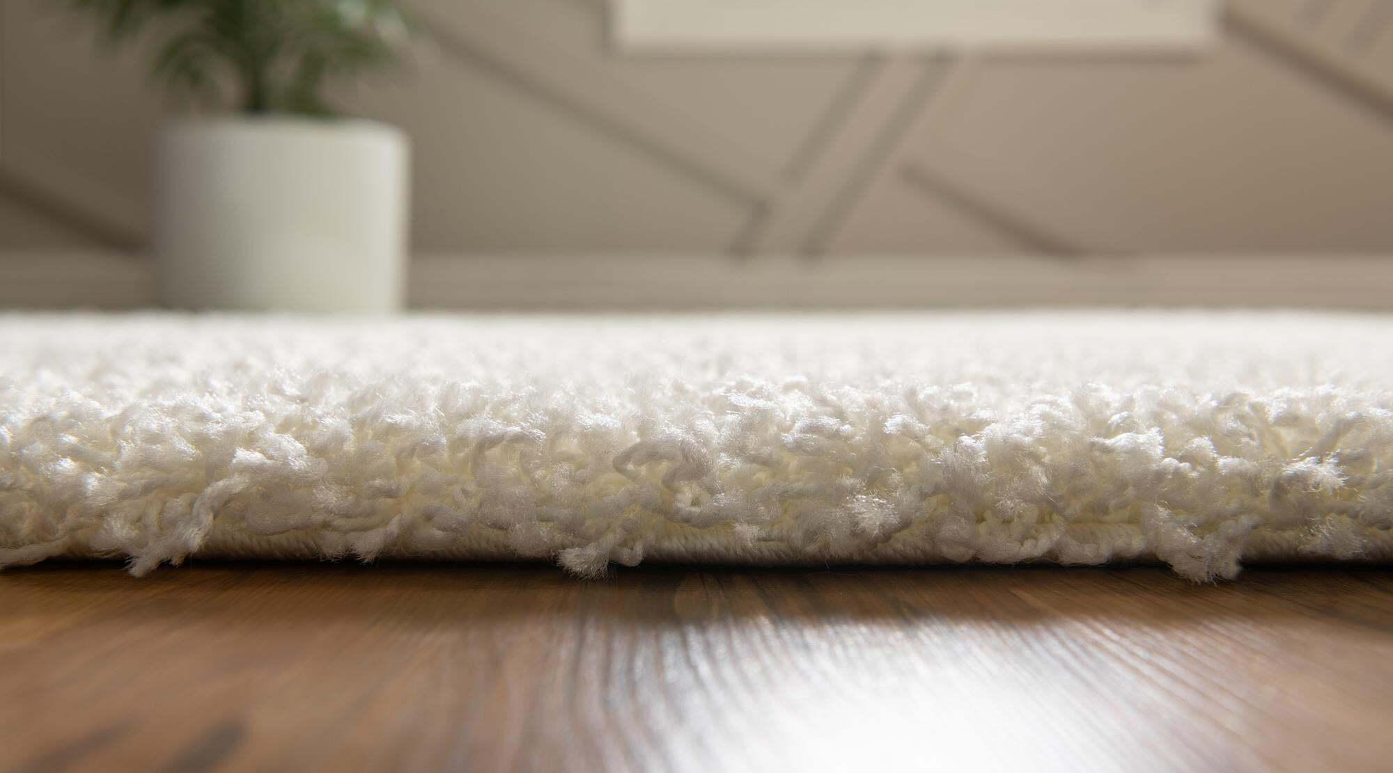 Unique Loom Indoor Rugs - Solid Shag Solid Rectangular 8x10 Rug Snow White