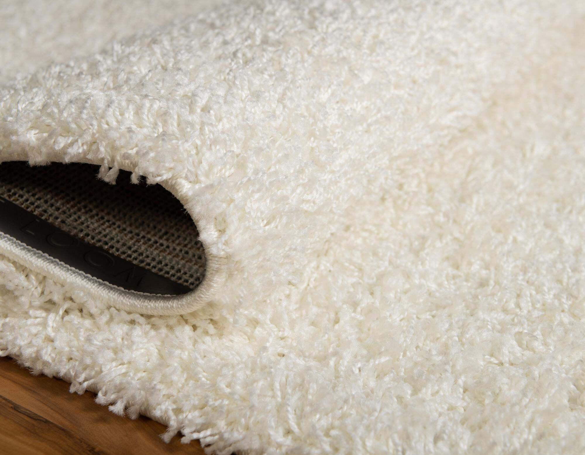 Unique Loom Indoor Rugs - Solid Shag Solid Rectangular 8x10 Rug Snow White