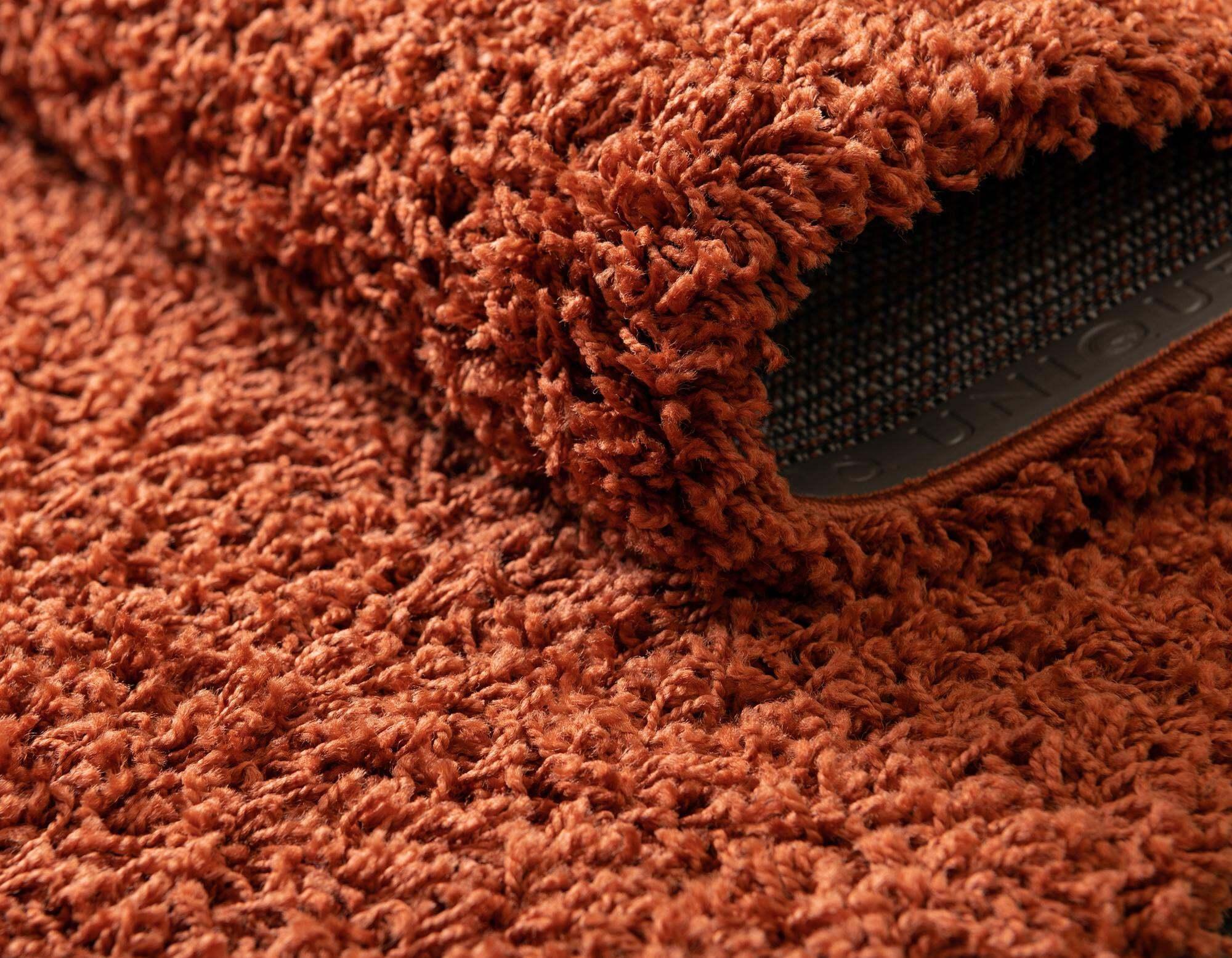 Unique Loom Indoor Rugs - Solid Shag Solid Rectangular 8x10 Rug Terracotta