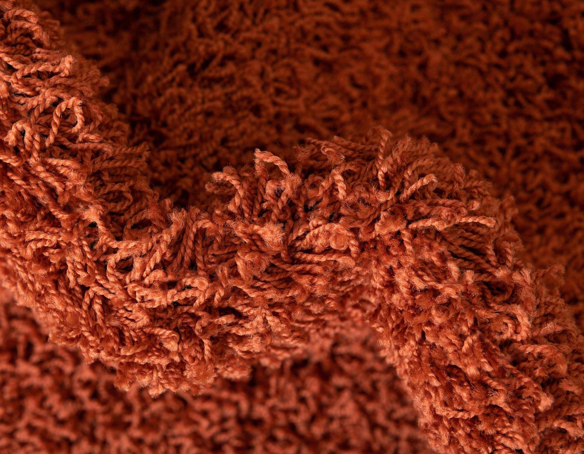 Unique Loom Indoor Rugs - Solid Shag Solid Rectangular 8x10 Rug Terracotta
