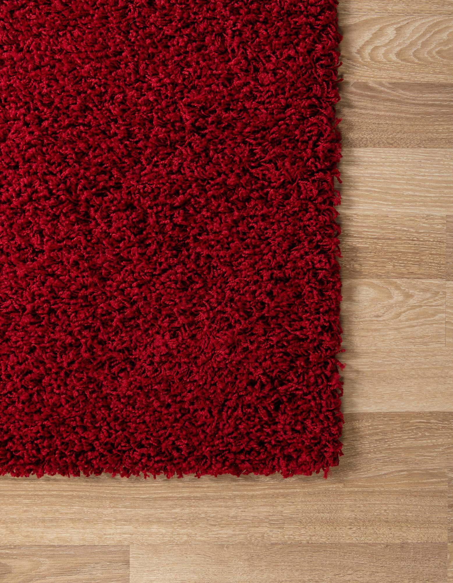 Unique Loom Indoor Rugs - Solid Shag Solid Rectangular 8x11 Rug Cherry Red