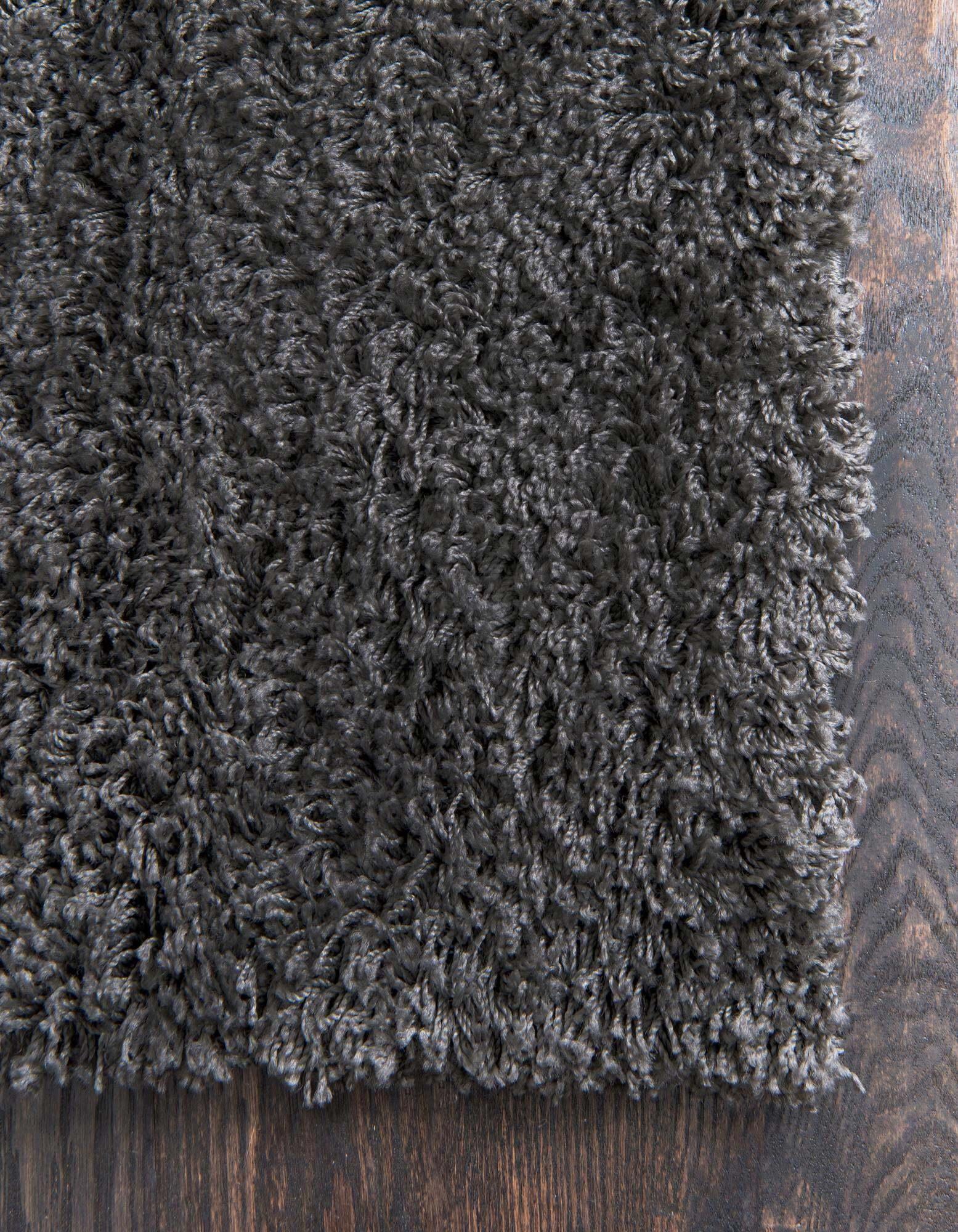 Unique Loom Indoor Rugs - Solid Shag Solid Rectangular 8x11 Rug Graphite Gray