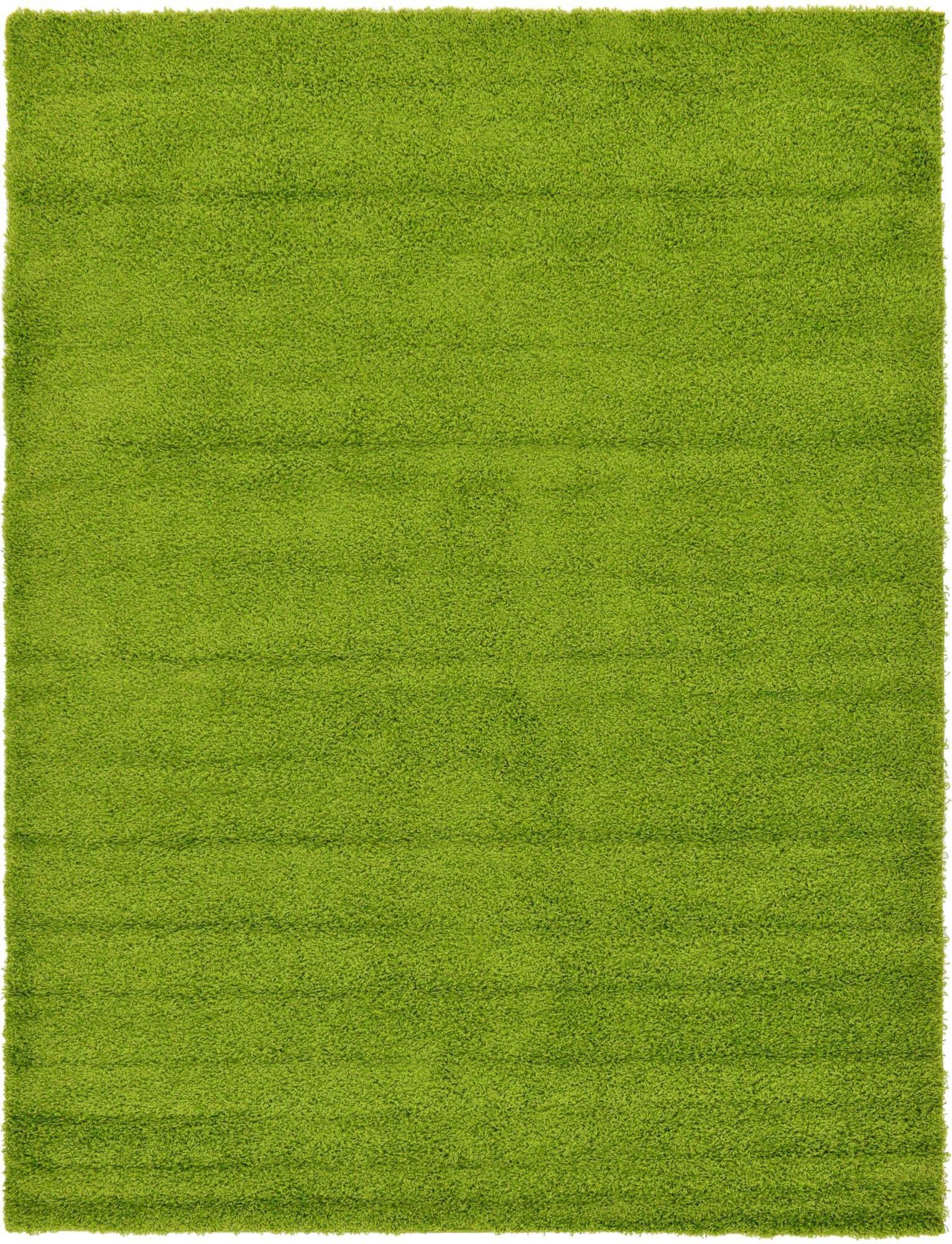 Unique Loom Indoor Rugs - Solid Shag Solid Rectangular 8x11 Rug Grass Green
