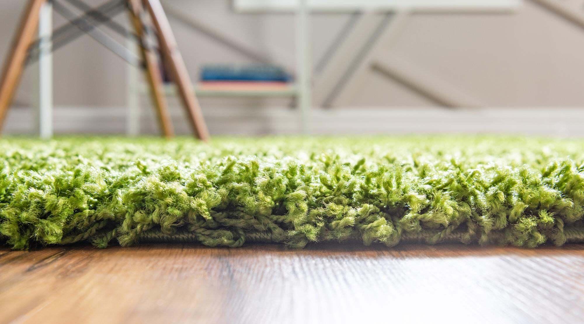 Unique Loom Indoor Rugs - Solid Shag Solid Rectangular 8x11 Rug Grass Green