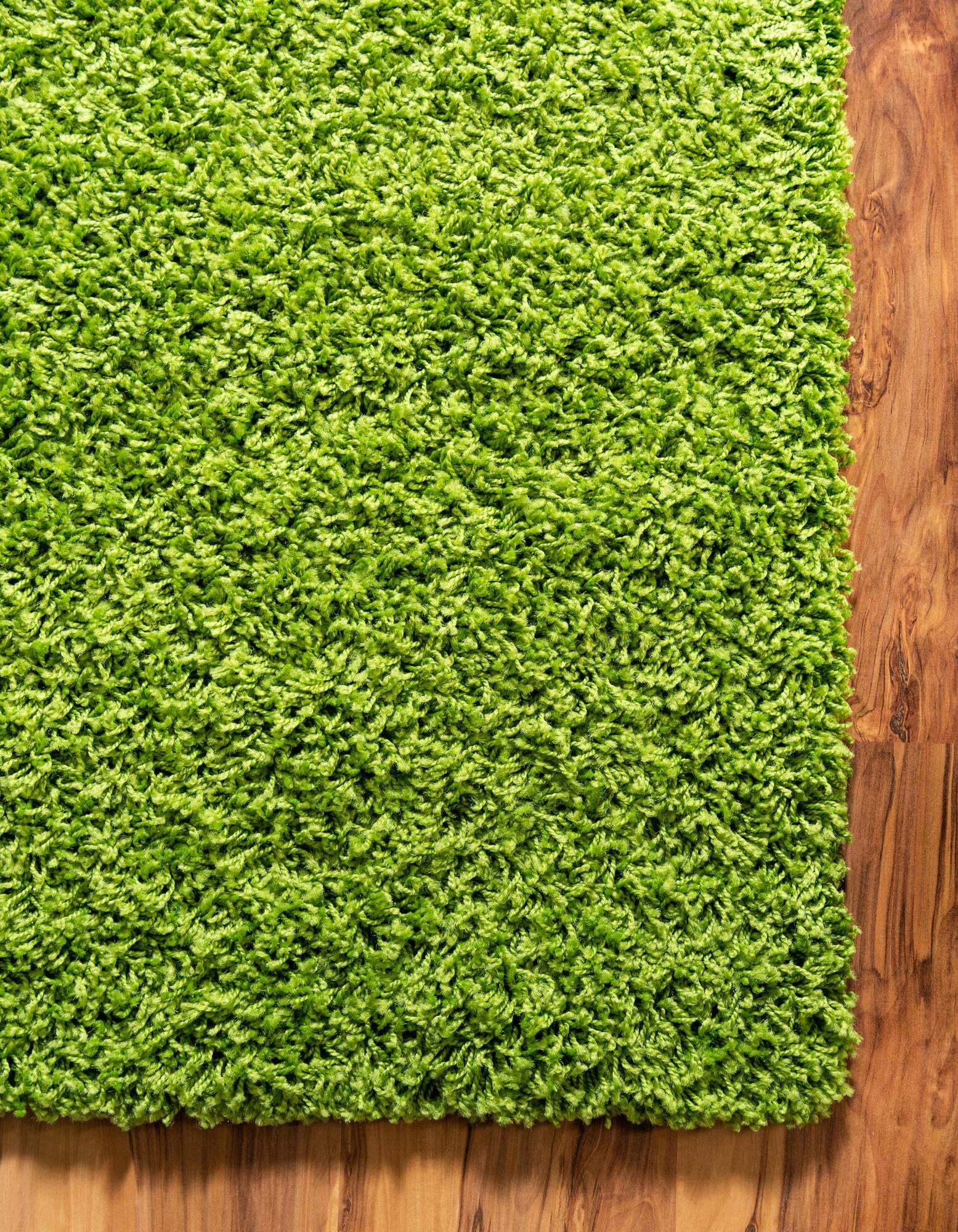 Unique Loom Indoor Rugs - Solid Shag Solid Rectangular 8x11 Rug Grass Green