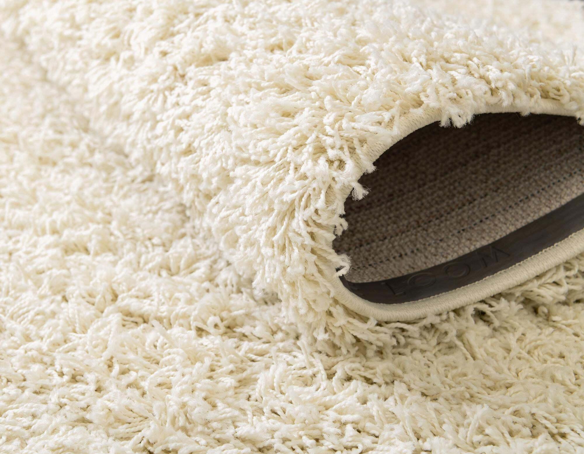 Unique Loom Indoor Rugs - Solid Shag Solid Rectangular 8x11 Rug Ivory