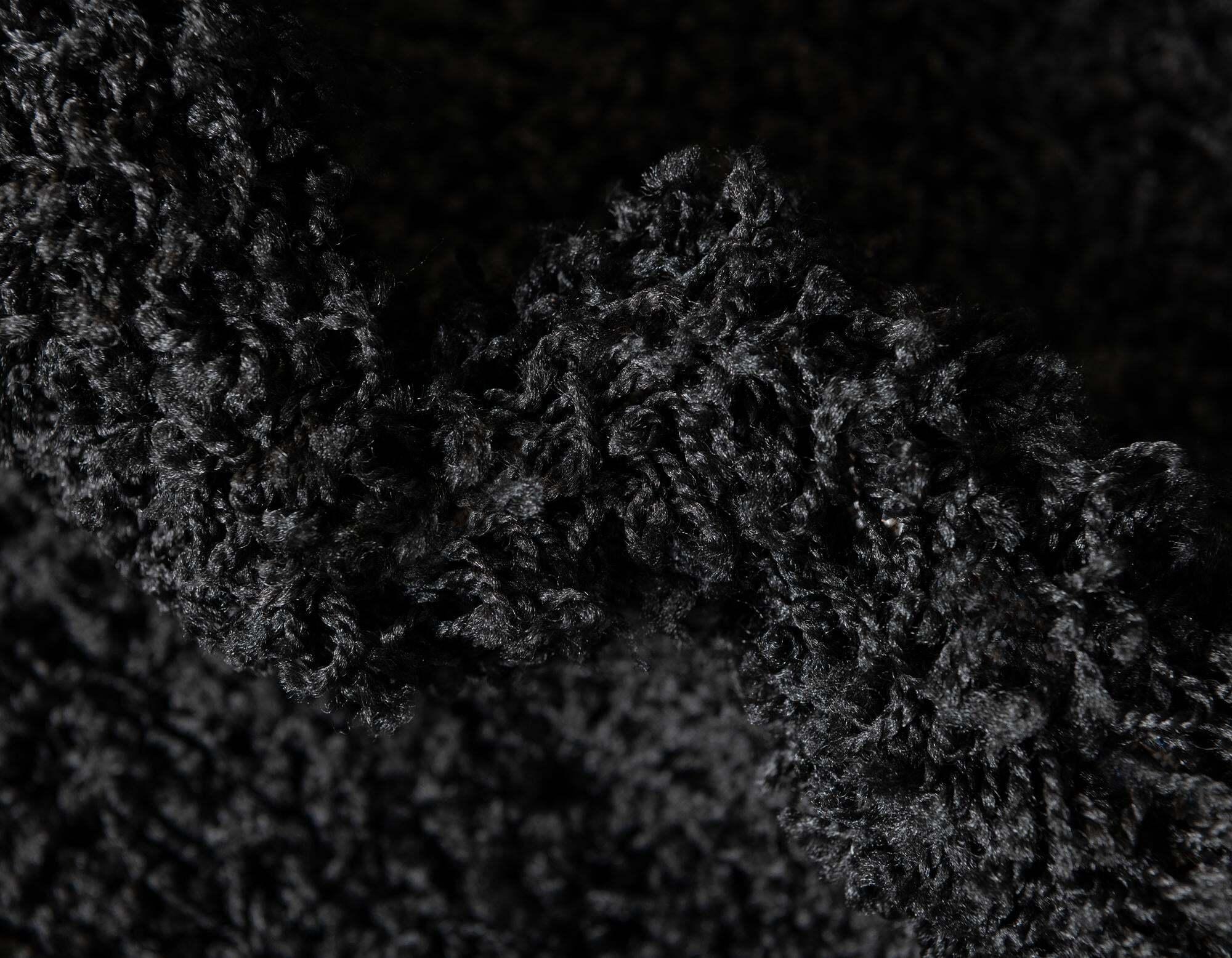 Unique Loom Indoor Rugs - Solid Shag Solid Rectangular 8x11 Rug Jet Black