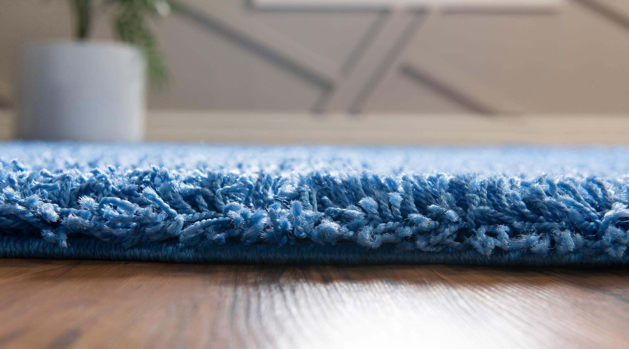 Unique Loom Indoor Rugs - Solid Shag Solid Rectangular 8x11 Rug Periwinkle Blue