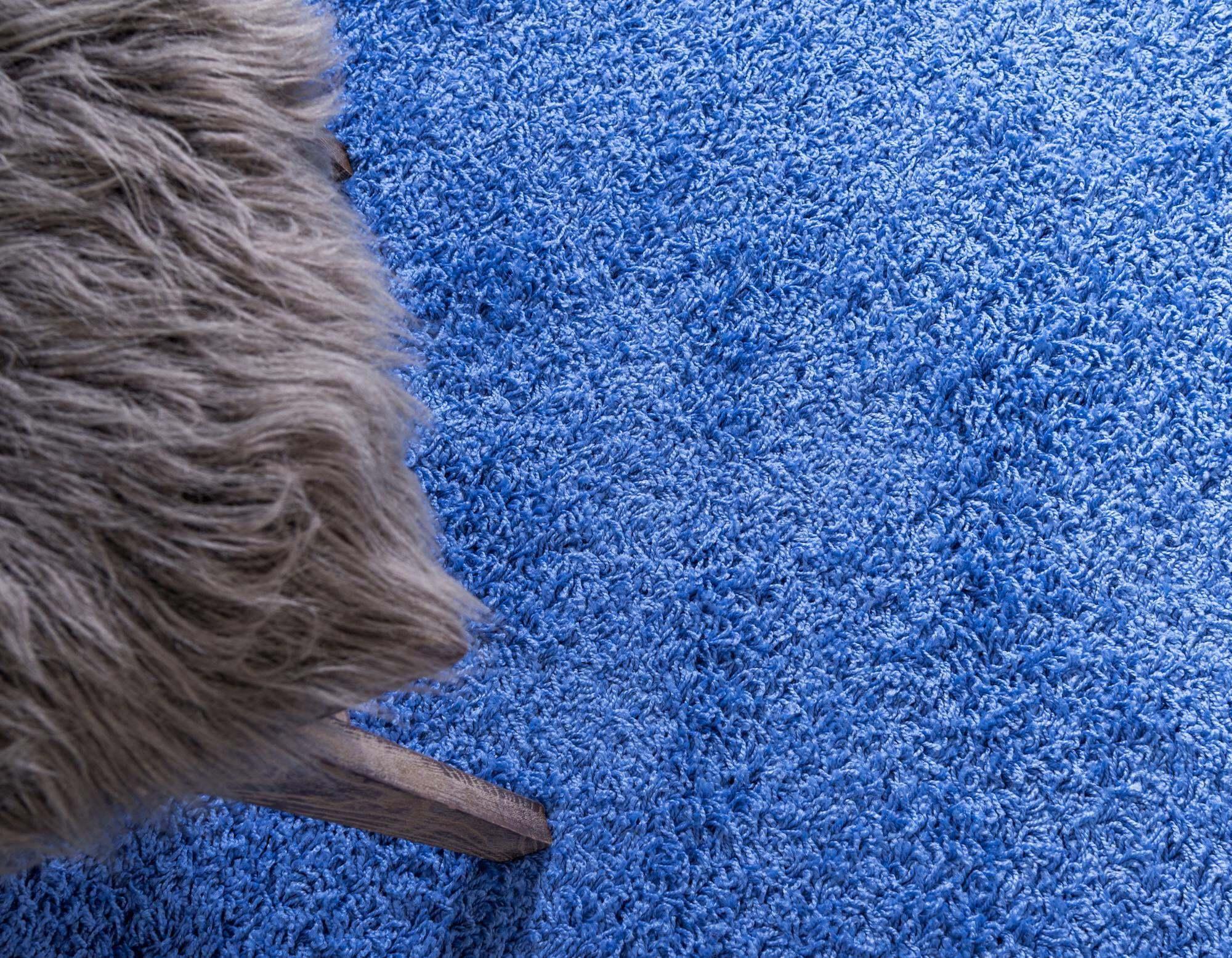 Unique Loom Indoor Rugs - Solid Shag Solid Rectangular 8x11 Rug Periwinkle Blue