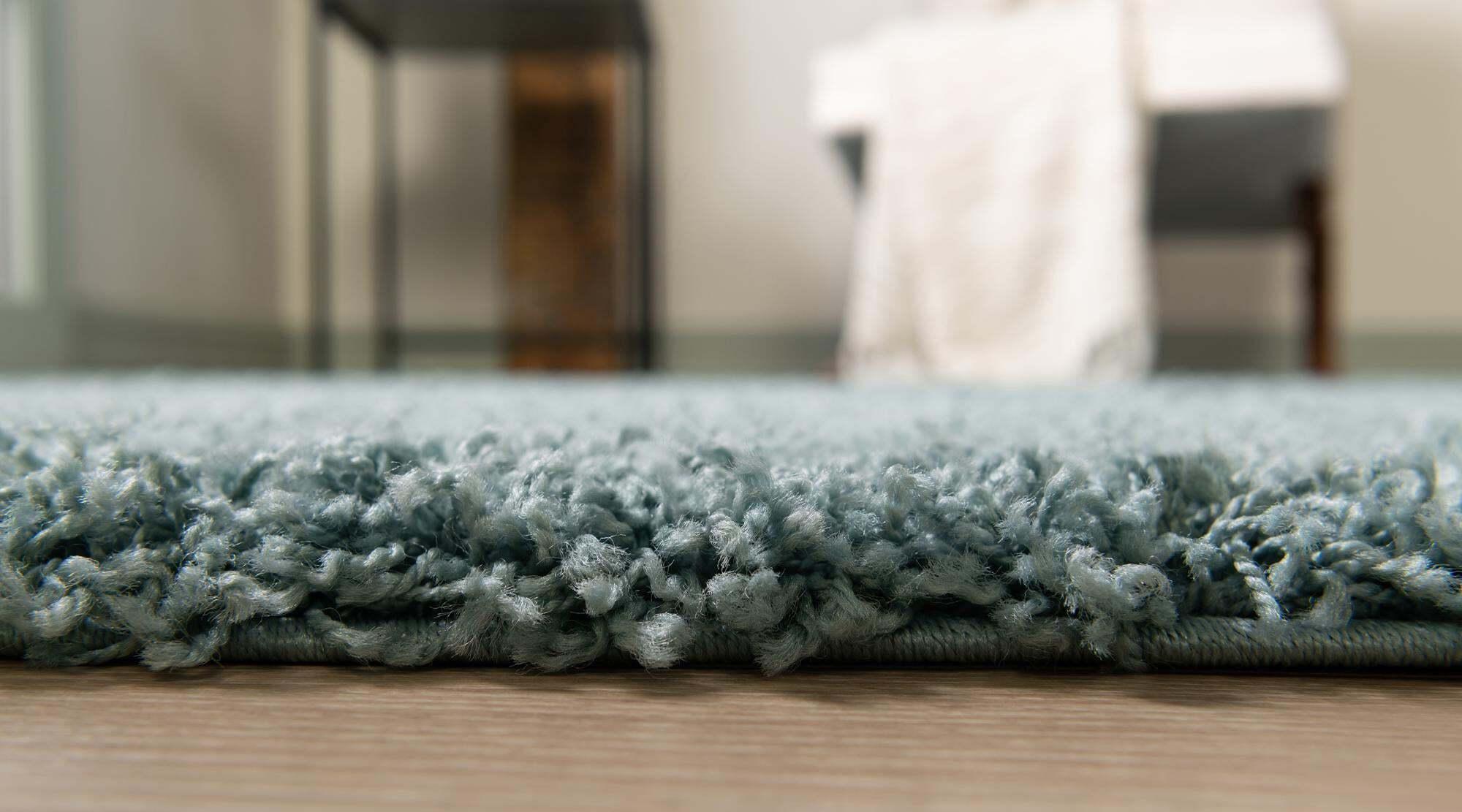 Unique Loom Indoor Rugs - Solid Shag Solid Rectangular 8x11 Rug Slate Blue