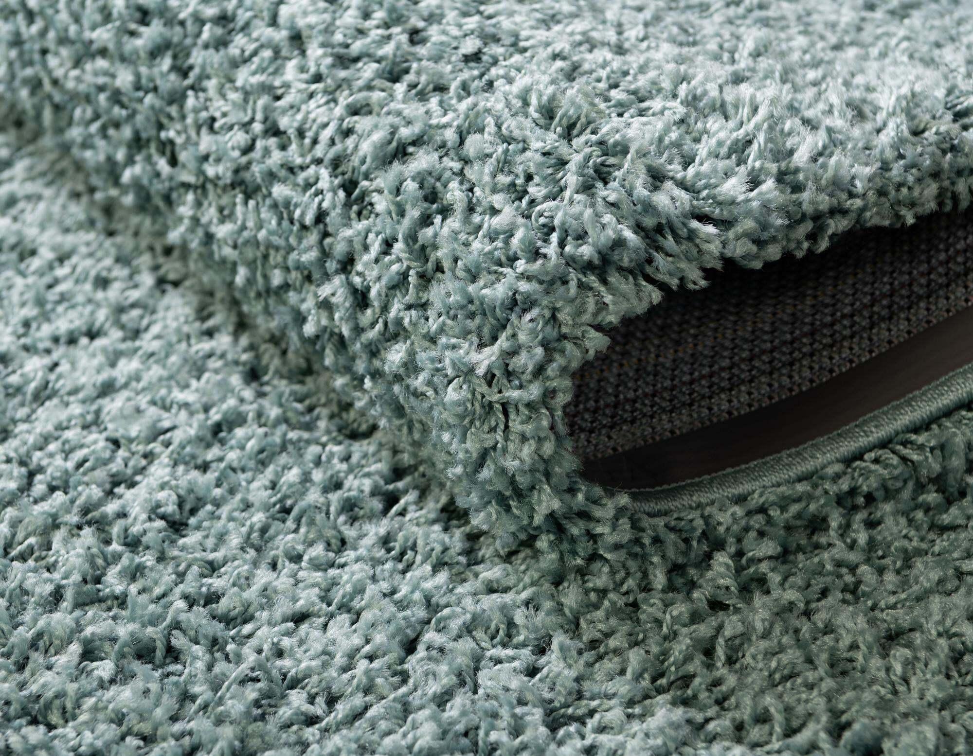 Unique Loom Indoor Rugs - Solid Shag Solid Rectangular 8x11 Rug Slate Blue