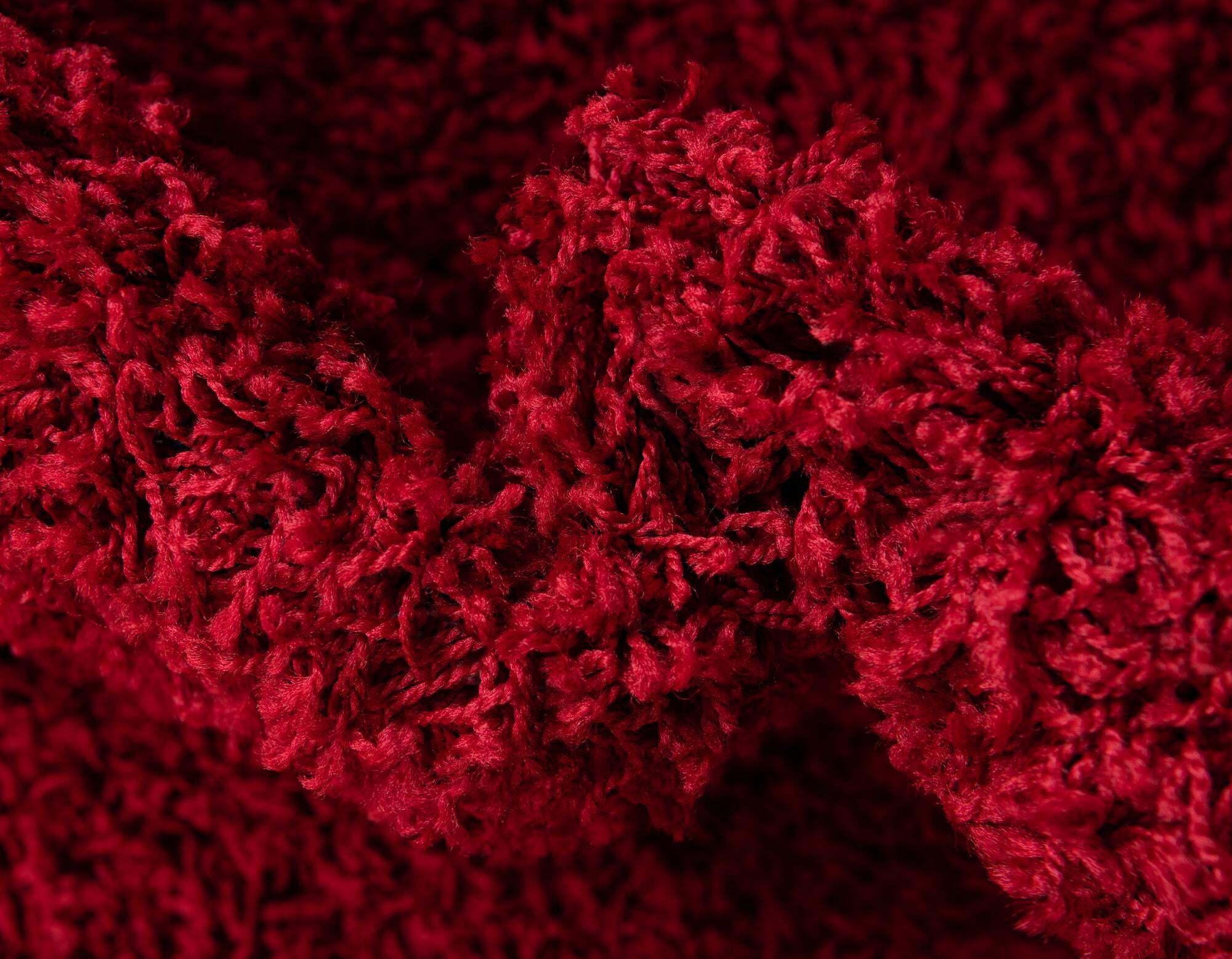 Unique Loom Indoor Rugs - Solid Shag Solid Rectangular 9x12 Rug Cherry Red