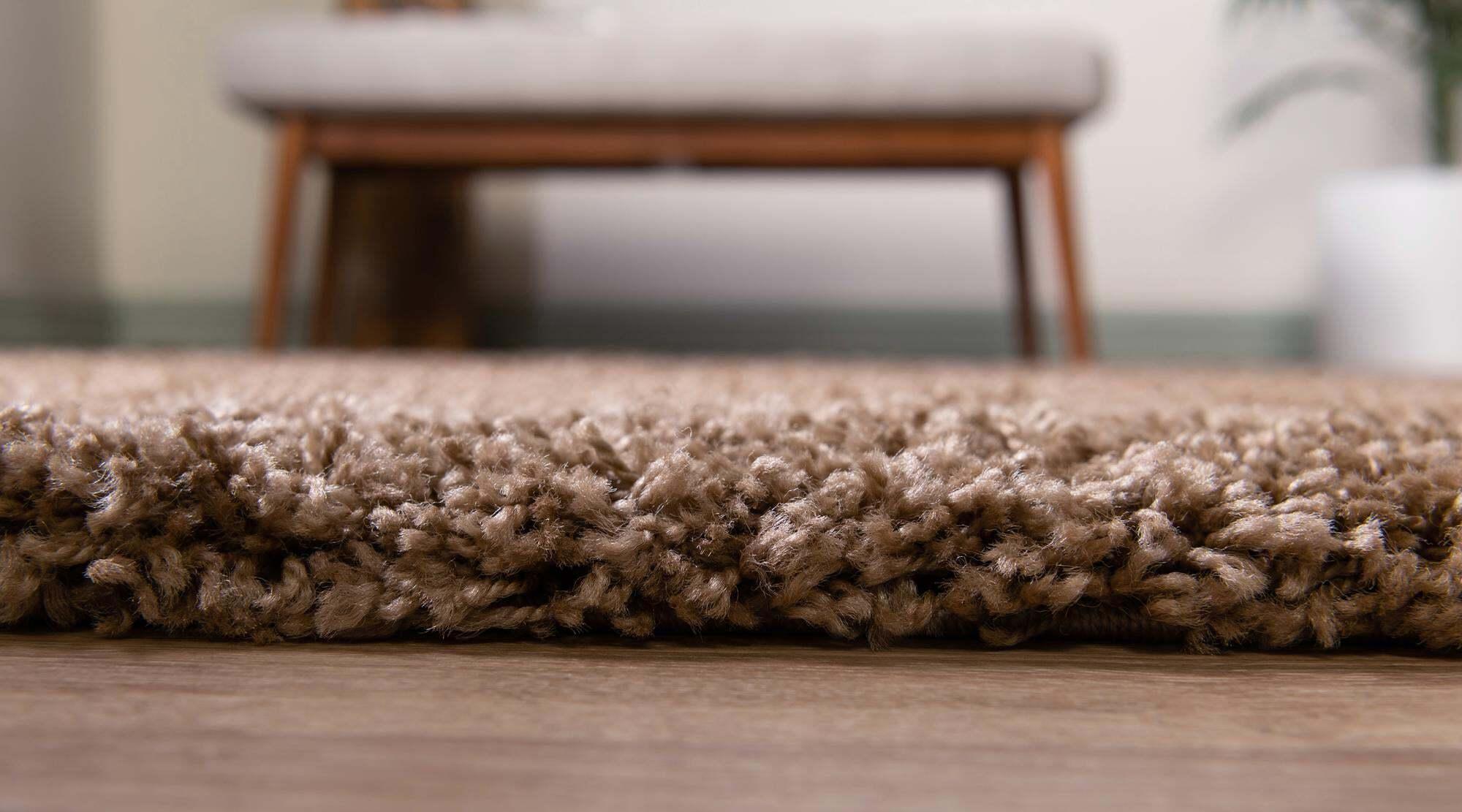 Unique Loom Indoor Rugs - Solid Shag Solid Rectangular 9x12 Rug Cocoa