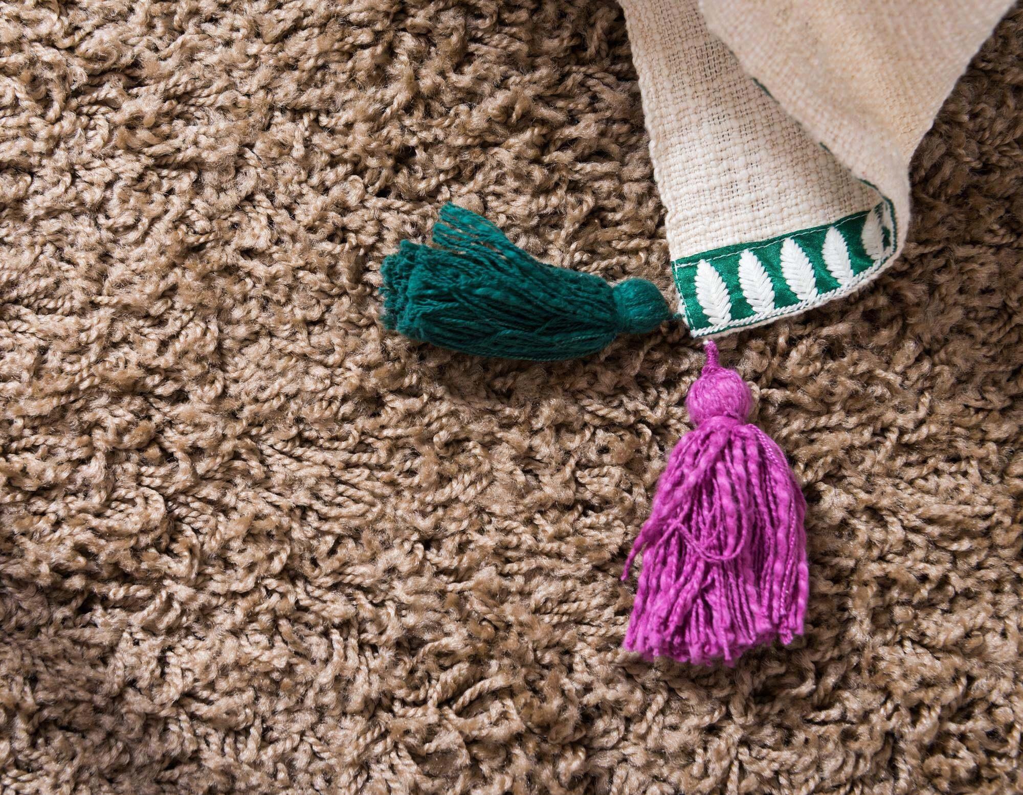 Unique Loom Indoor Rugs - Solid Shag Solid Rectangular 9x12 Rug Cocoa