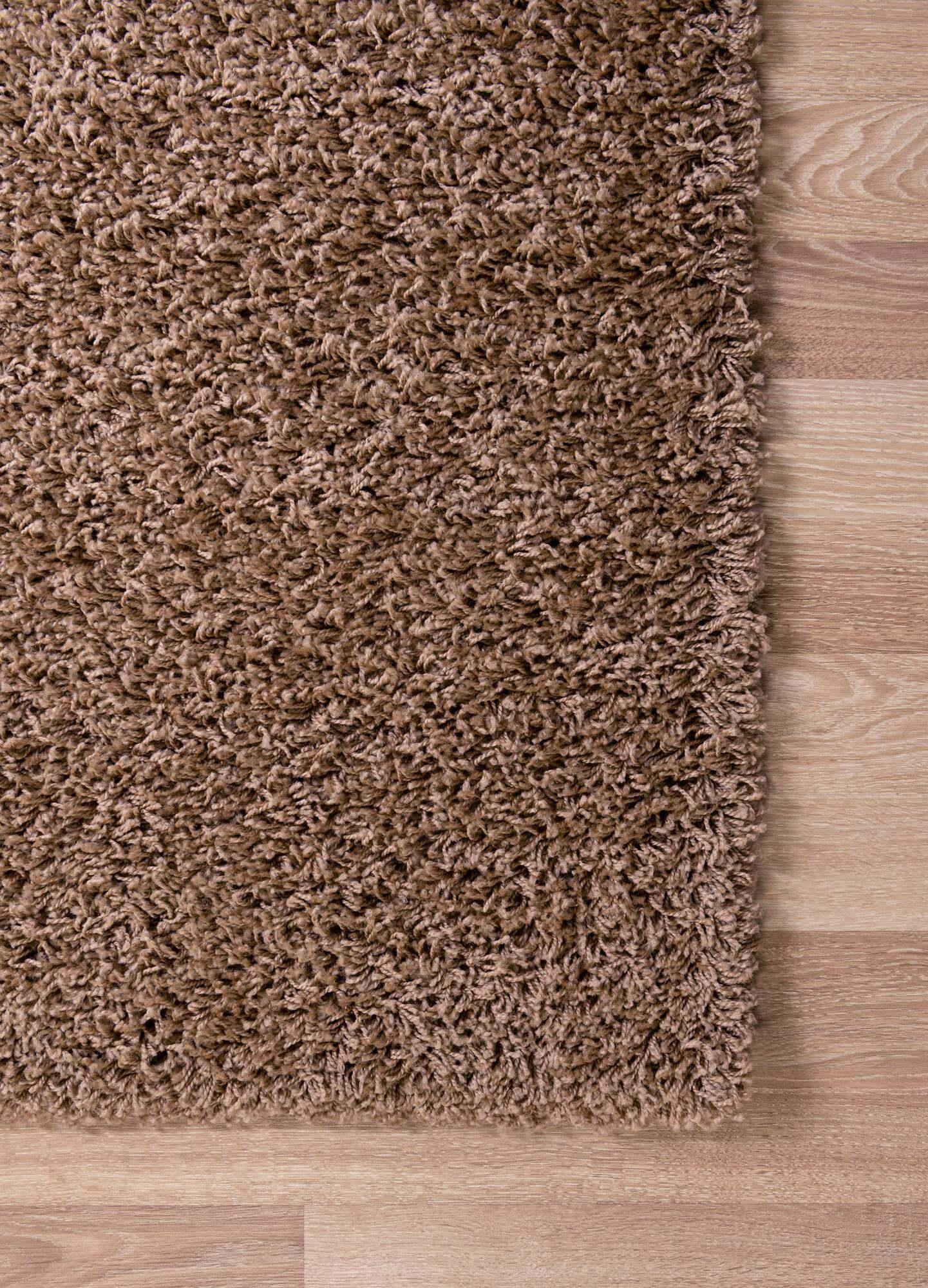 Unique Loom Indoor Rugs - Solid Shag Solid Rectangular 9x12 Rug Cocoa