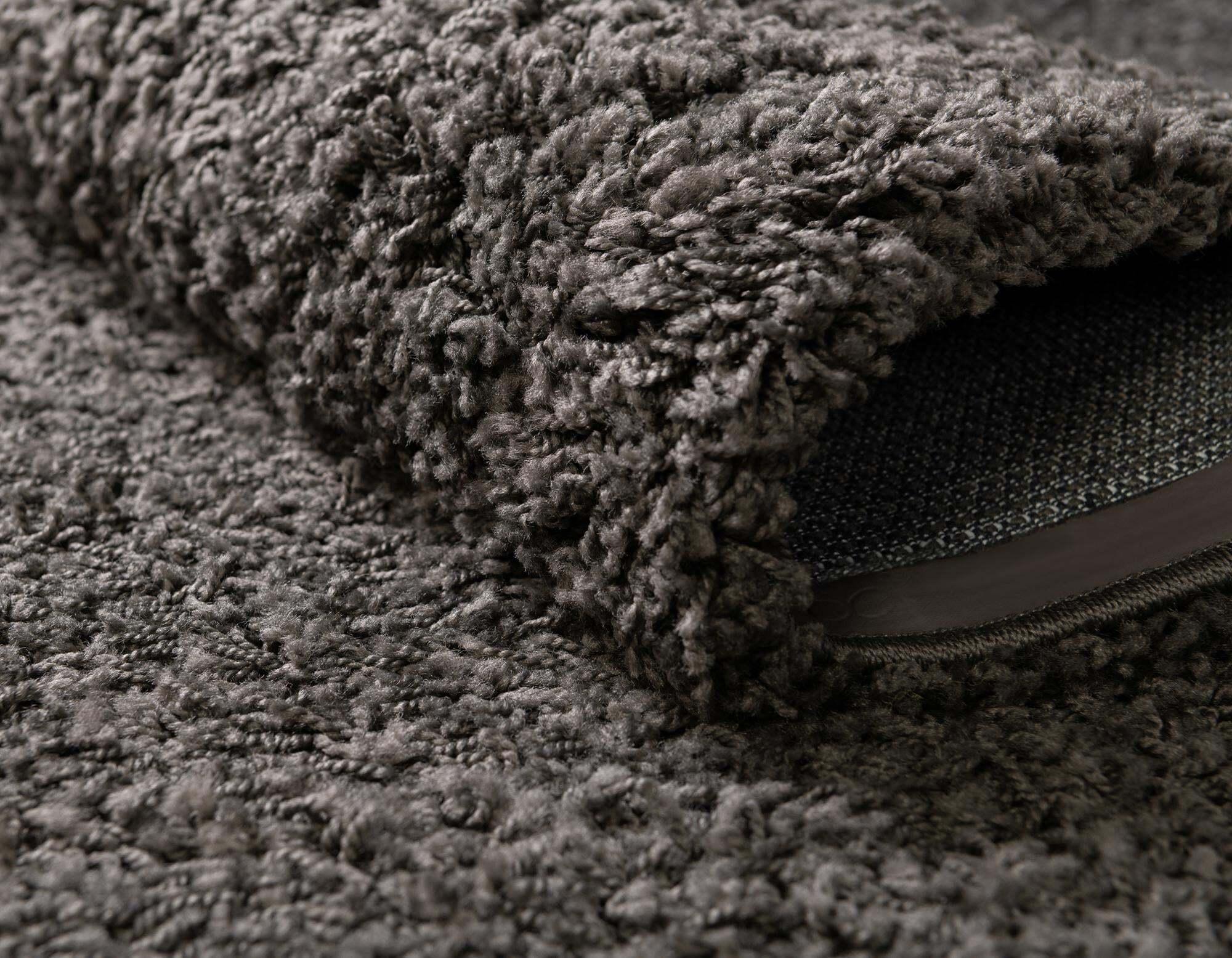 Unique Loom Indoor Rugs - Solid Shag Solid Rectangular 9x12 Rug Graphite Gray