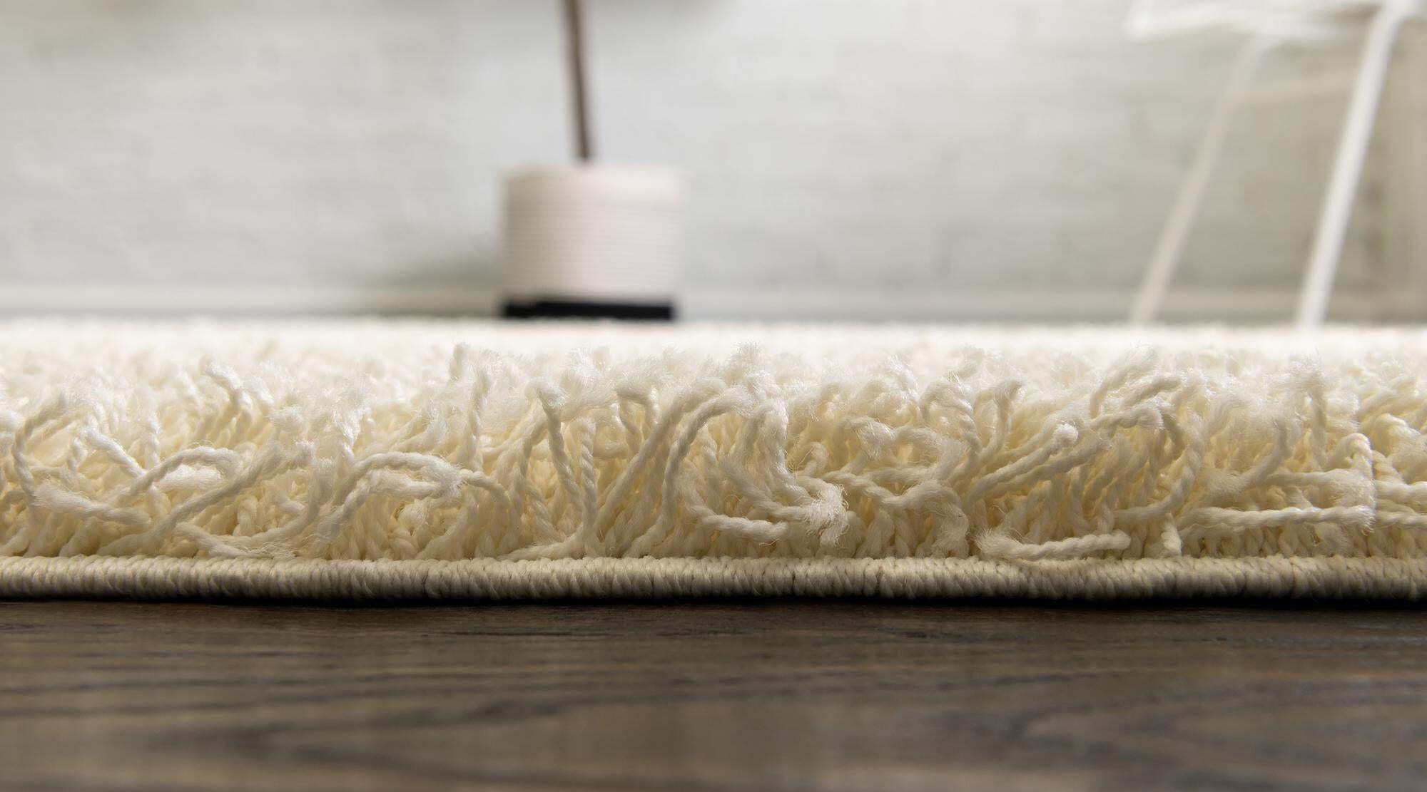 Unique Loom Indoor Rugs - Solid Shag Solid Rectangular 9x12 Rug Ivory