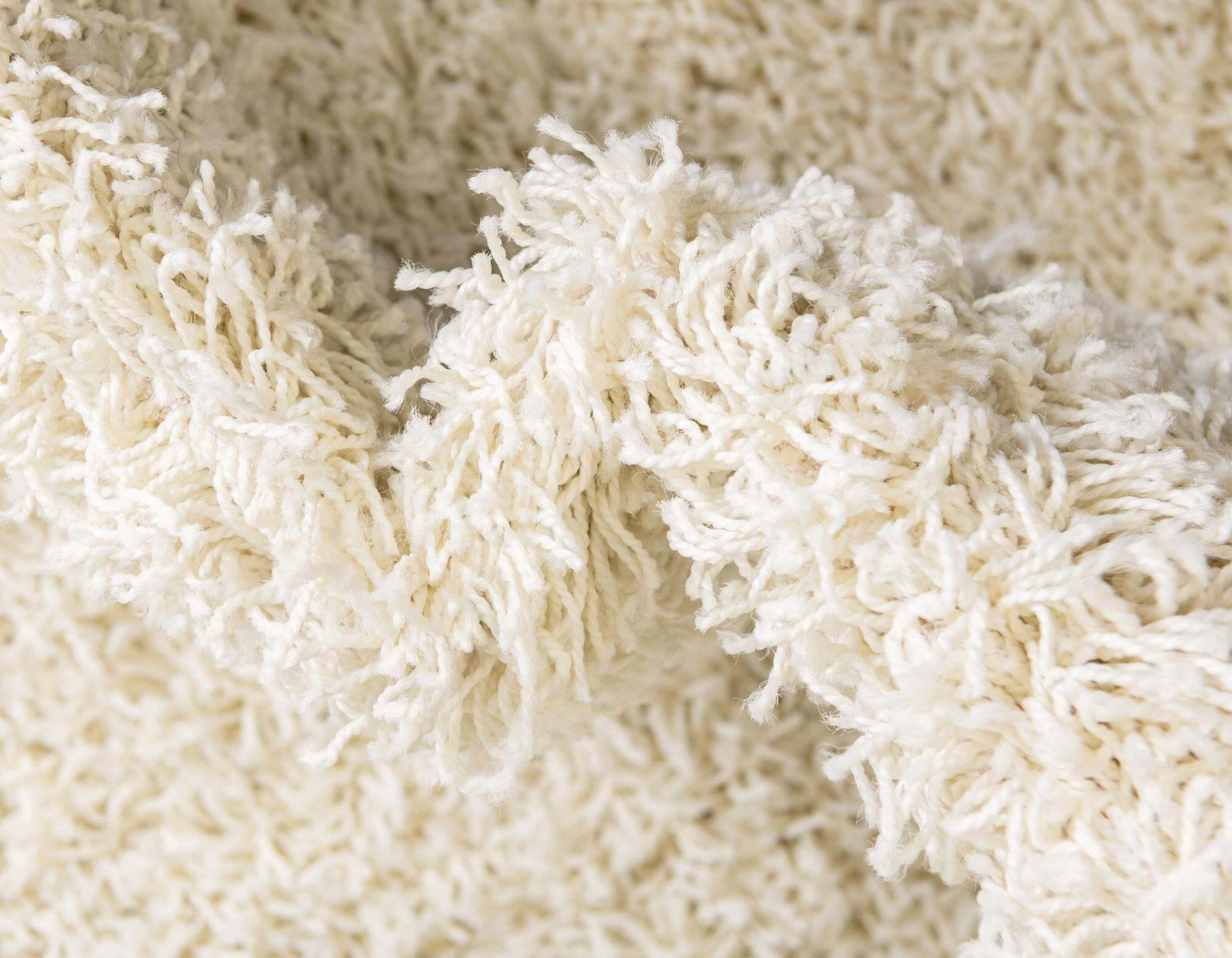Unique Loom Indoor Rugs - Solid Shag Solid Rectangular 9x12 Rug Ivory