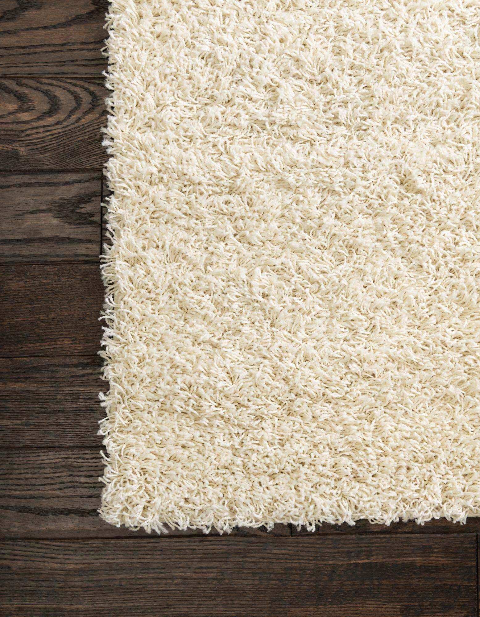 Unique Loom Indoor Rugs - Solid Shag Solid Rectangular 9x12 Rug Ivory