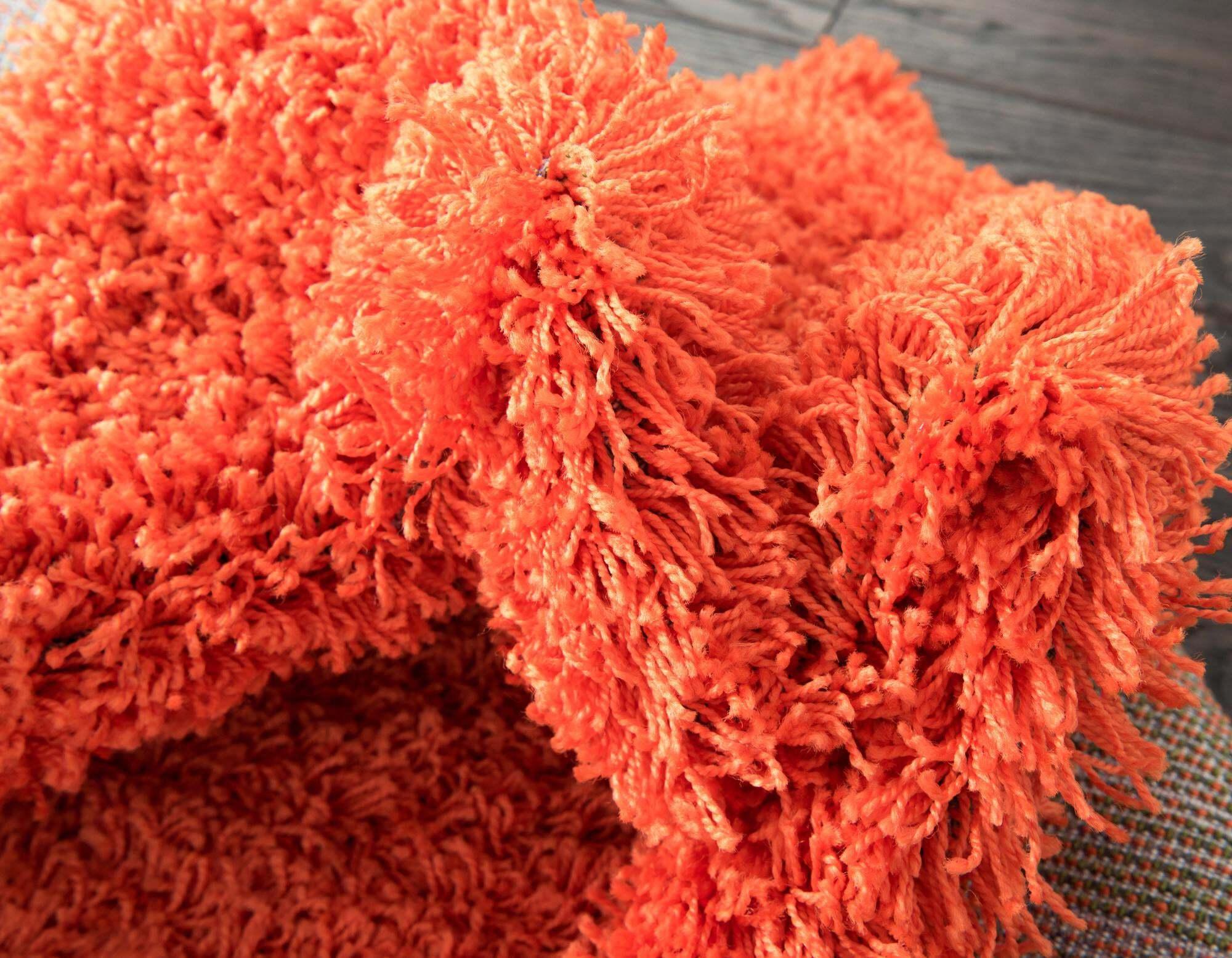 Unique Loom Indoor Rugs - Solid Shag Solid Rectangular 9x12 Rug Tiger Orange