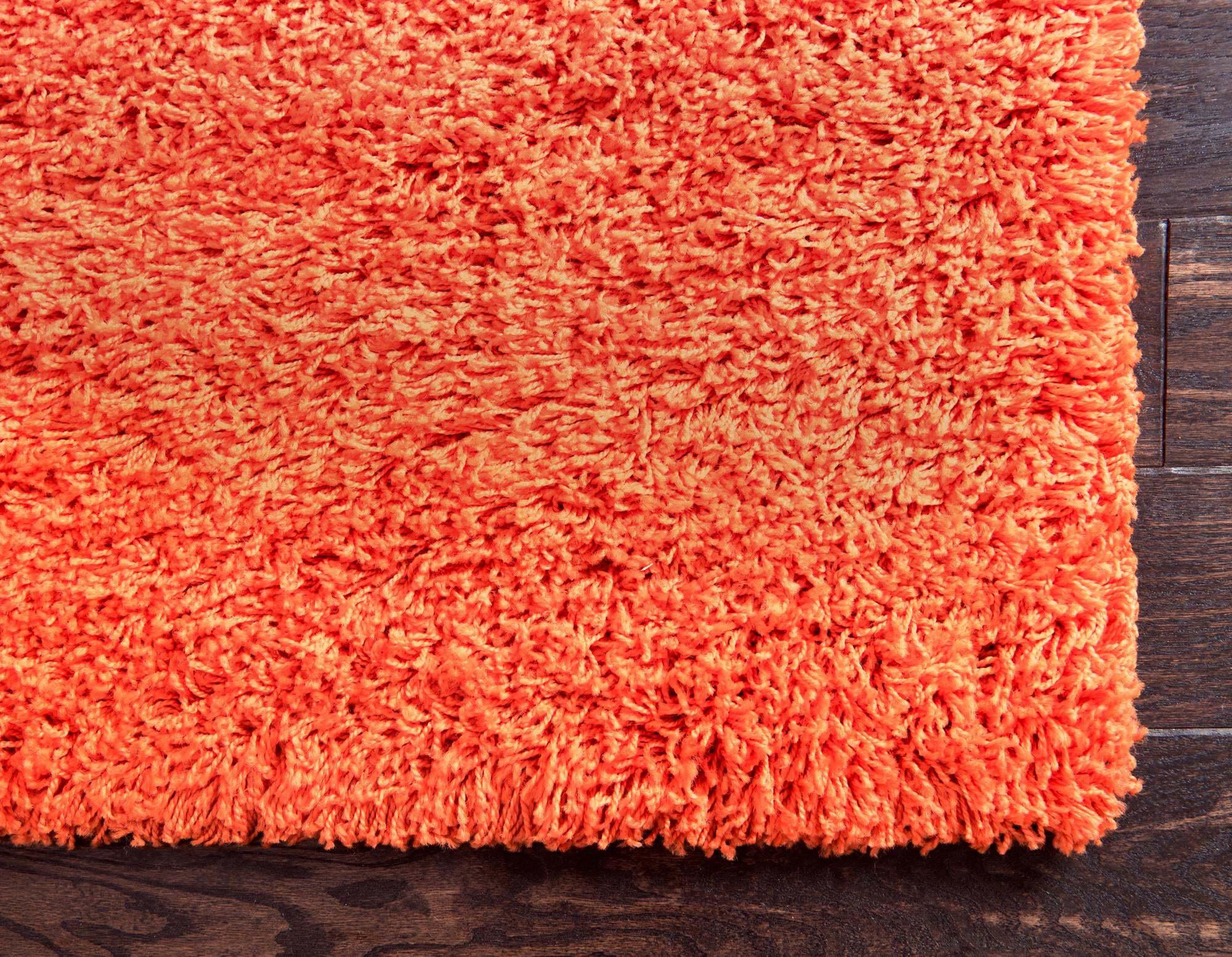 Unique Loom Indoor Rugs - Solid Shag Solid Rectangular 9x12 Rug Tiger Orange