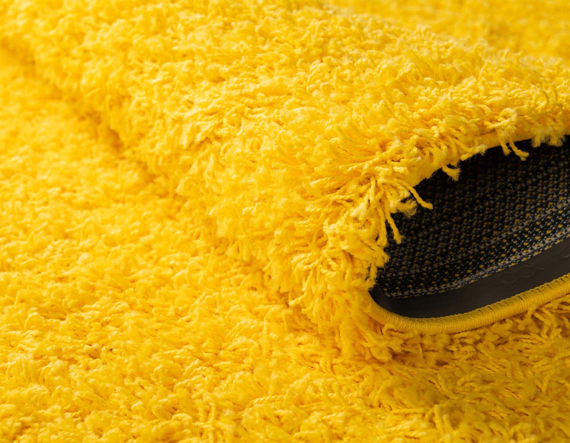 Unique Loom Indoor Rugs - Solid Shag Solid Rectangular 9x12 Rug Tuscan Yellow