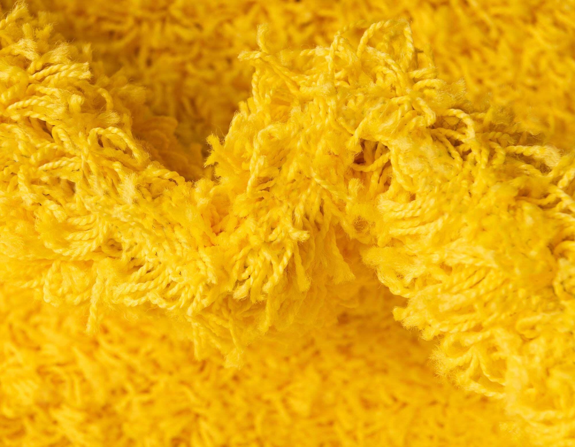 Unique Loom Indoor Rugs - Solid Shag Solid Rectangular 9x12 Rug Tuscan Yellow