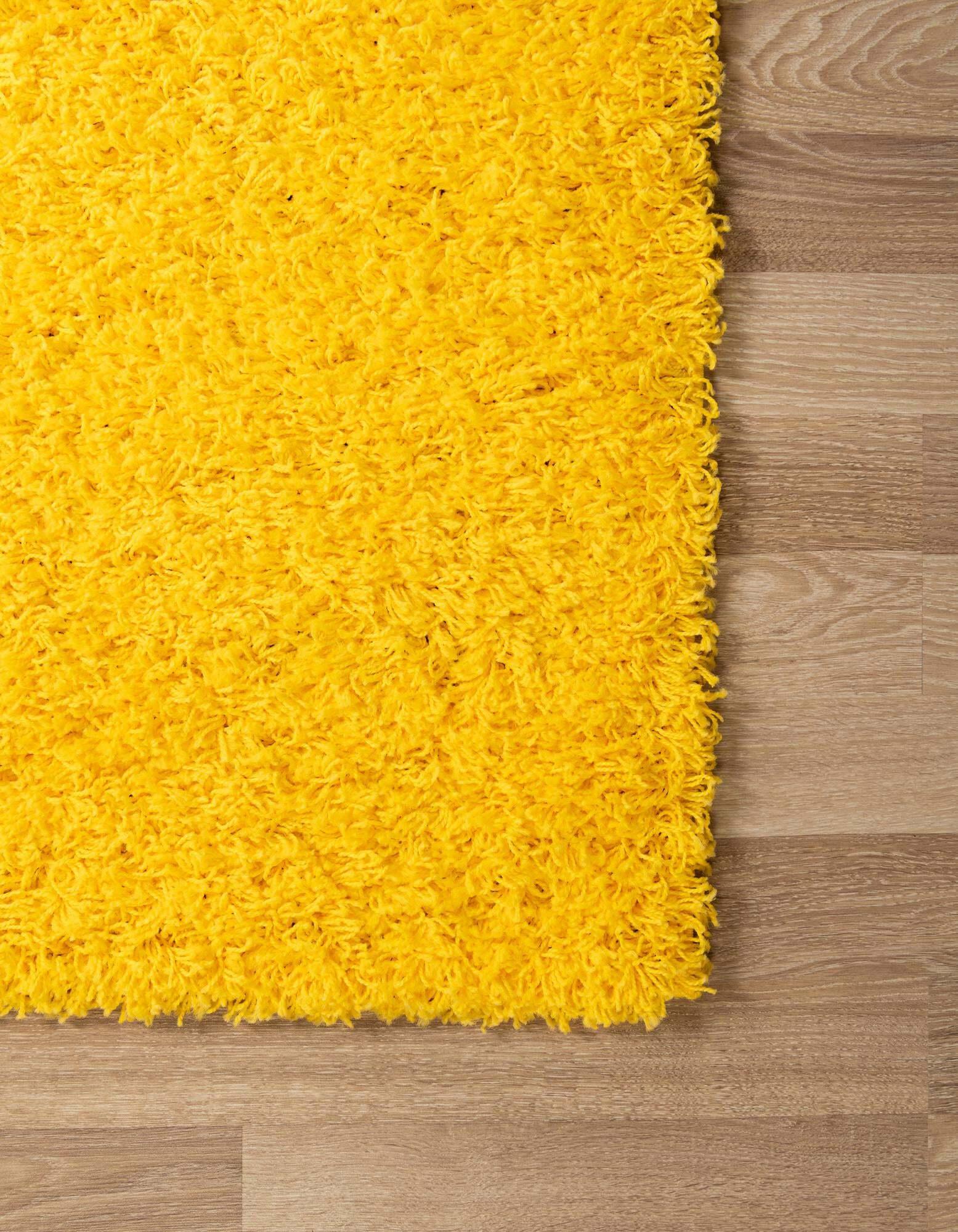 Unique Loom Indoor Rugs - Solid Shag Solid Rectangular 9x12 Rug Tuscan Yellow