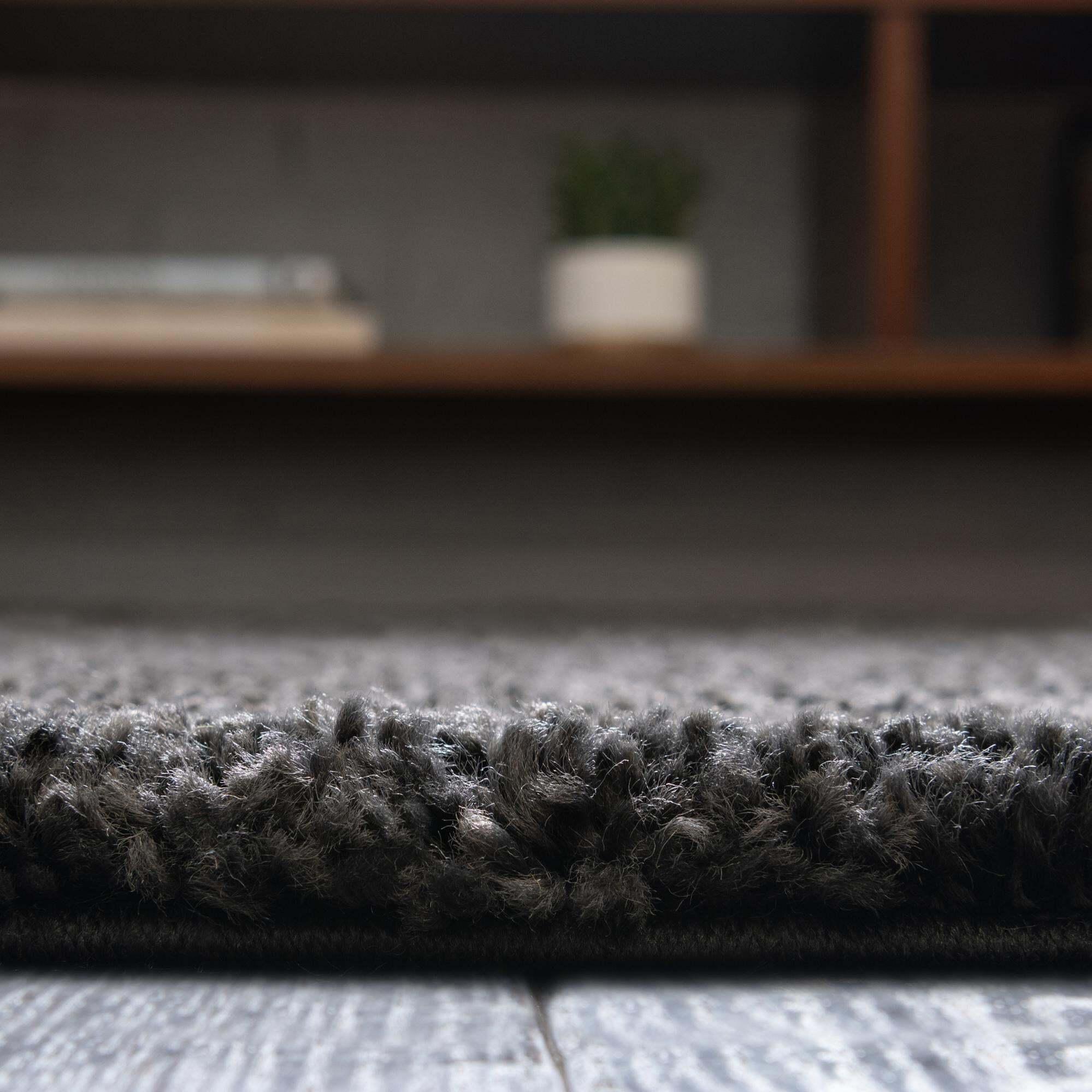 Unique Loom Indoor Rugs - Solo Solid Rectangular 8x10 Rug Charcoal