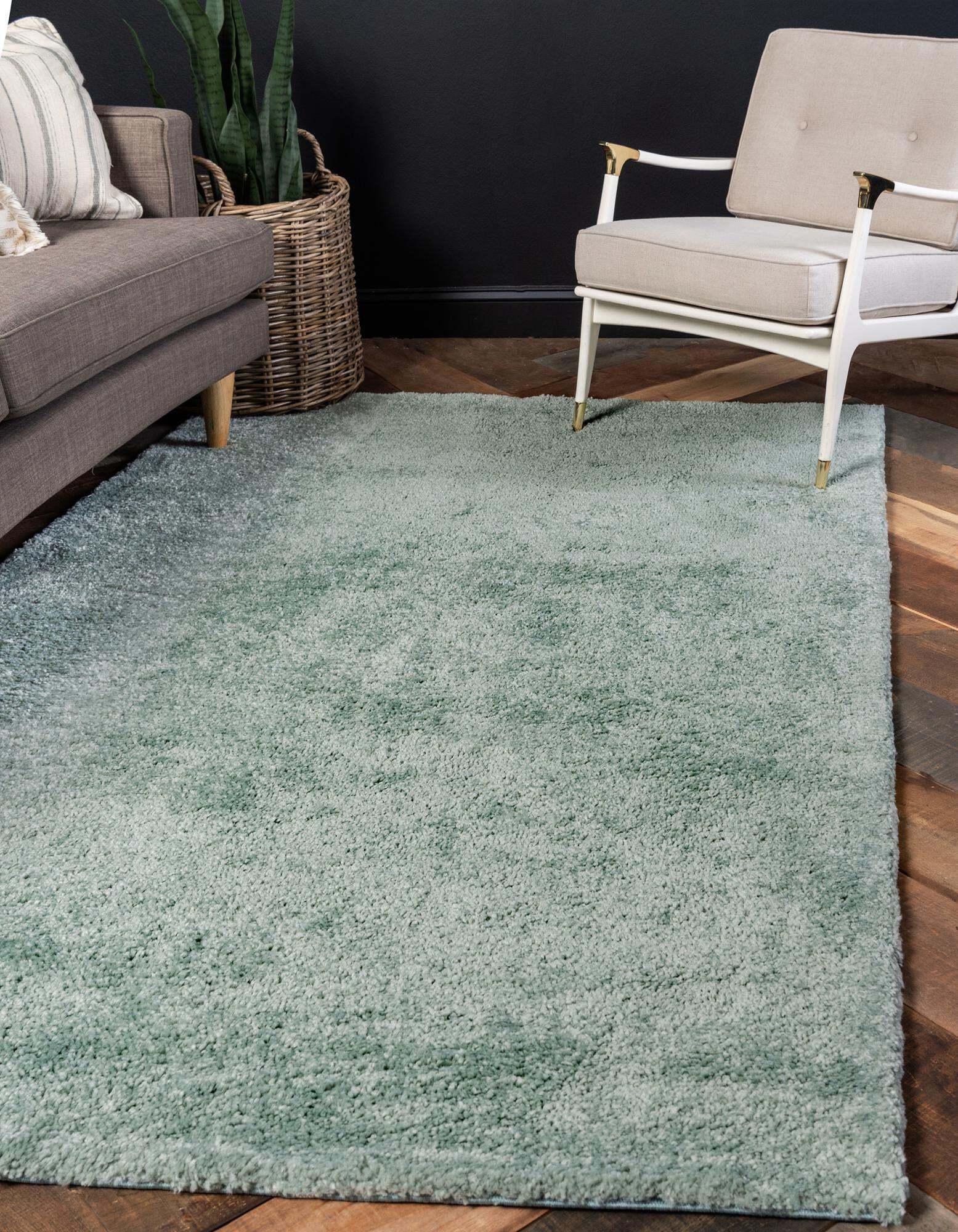 Unique Loom Indoor Rugs - Solo Solid Rectangular 8x10 Rug Light Blue