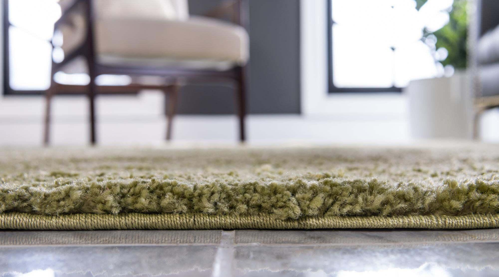 Unique Loom Indoor Rugs - Solo Solid Rectangular 8x10 Rug Light Green