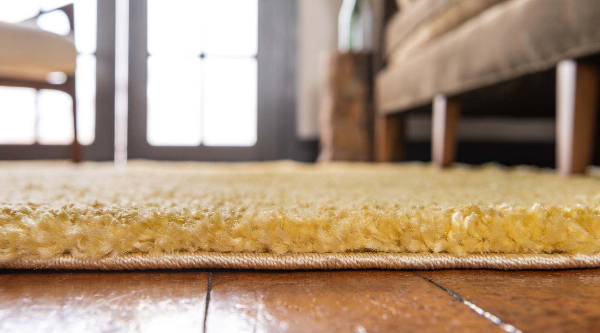 Unique Loom Indoor Rugs - Solo Solid Rectangular 8x10 Rug Yellow