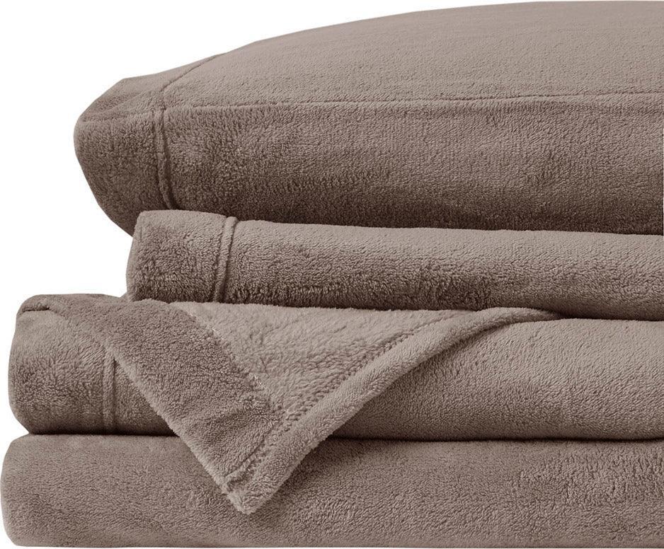 Olliix.com Sheets & Sheet Sets - Soloft Plush Queen Sheet Set Brown