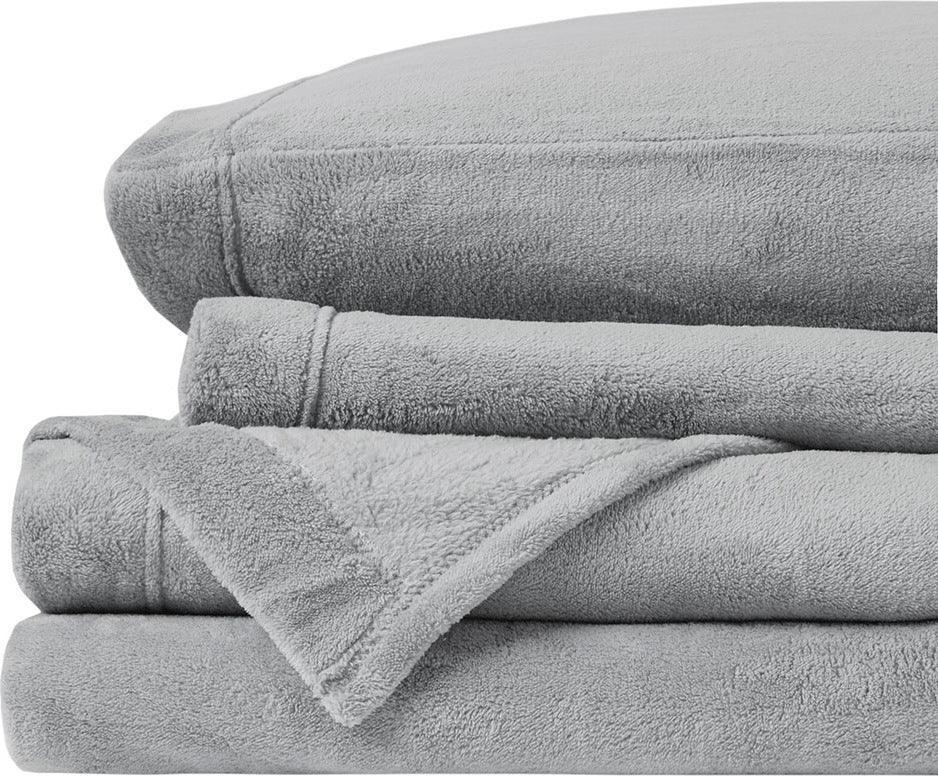 Olliix.com Sheets & Sheet Sets - Soloft Plush Queen Sheet Set Gray