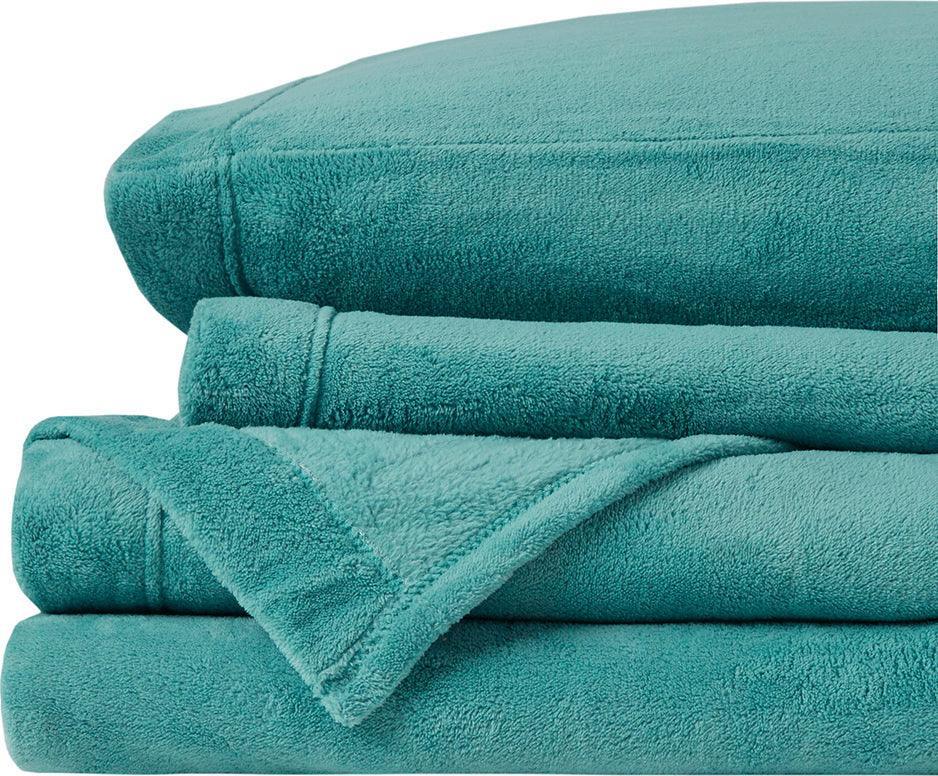 Olliix.com Sheets & Sheet Sets - Soloft Plush Queen Sheet Set Teal