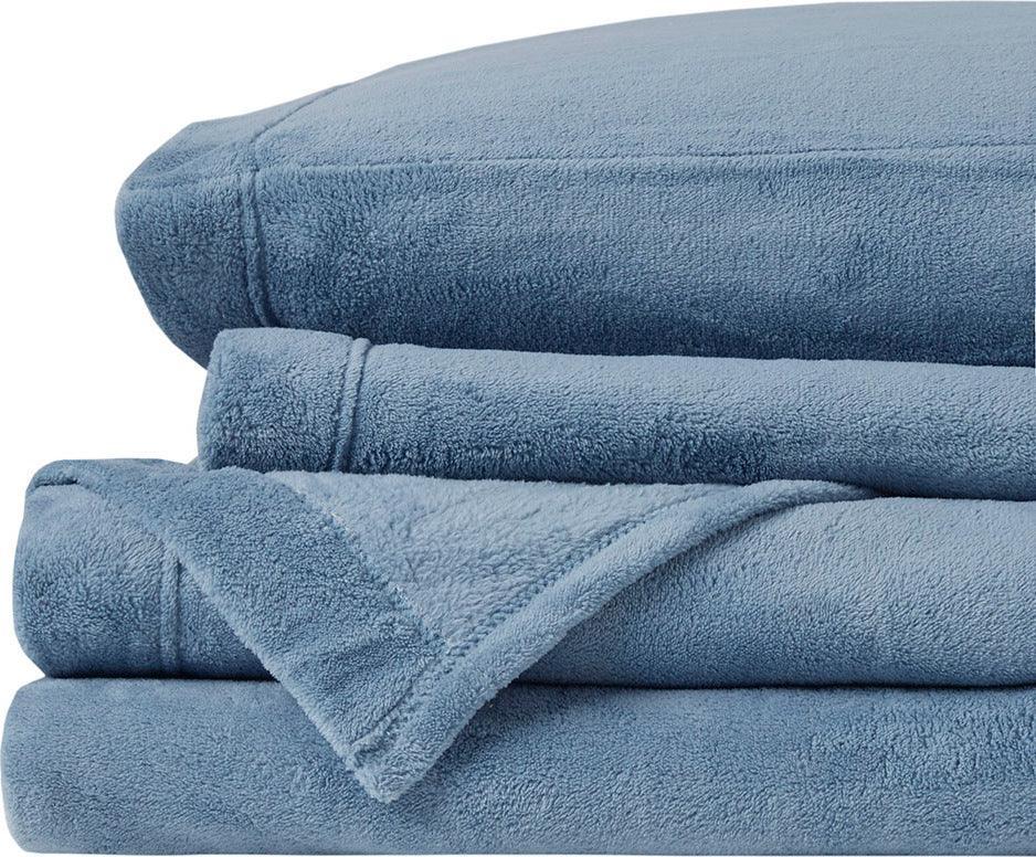 Olliix.com Sheets & Sheet Sets - Soloft Queen Micro Plush Sheet Set Blue