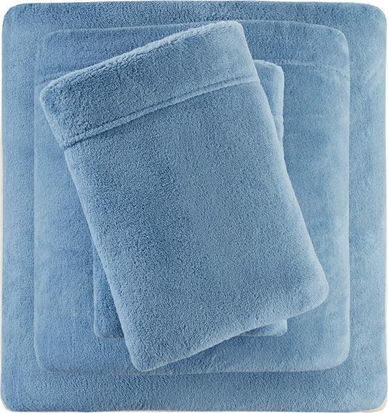 Olliix.com Sheets & Sheet Sets - Soloft Queen Micro Plush Sheet Set Blue