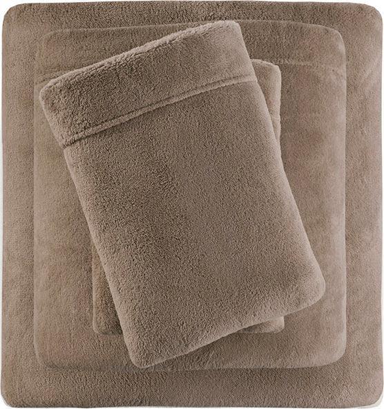 Olliix.com Sheets & Sheet Sets - Soloft Twin Micro Plush Sheet Set Brown