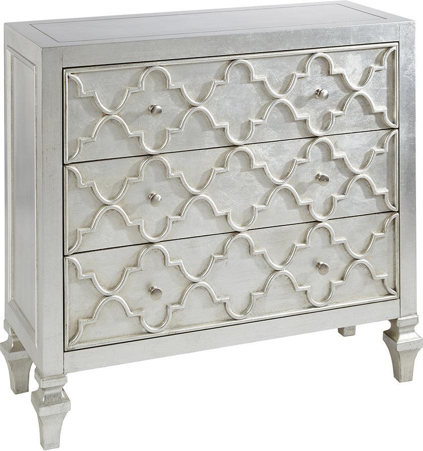 Olliix.com Chest of Drawers - Somerset 3-Drawer Chest Antique Silver